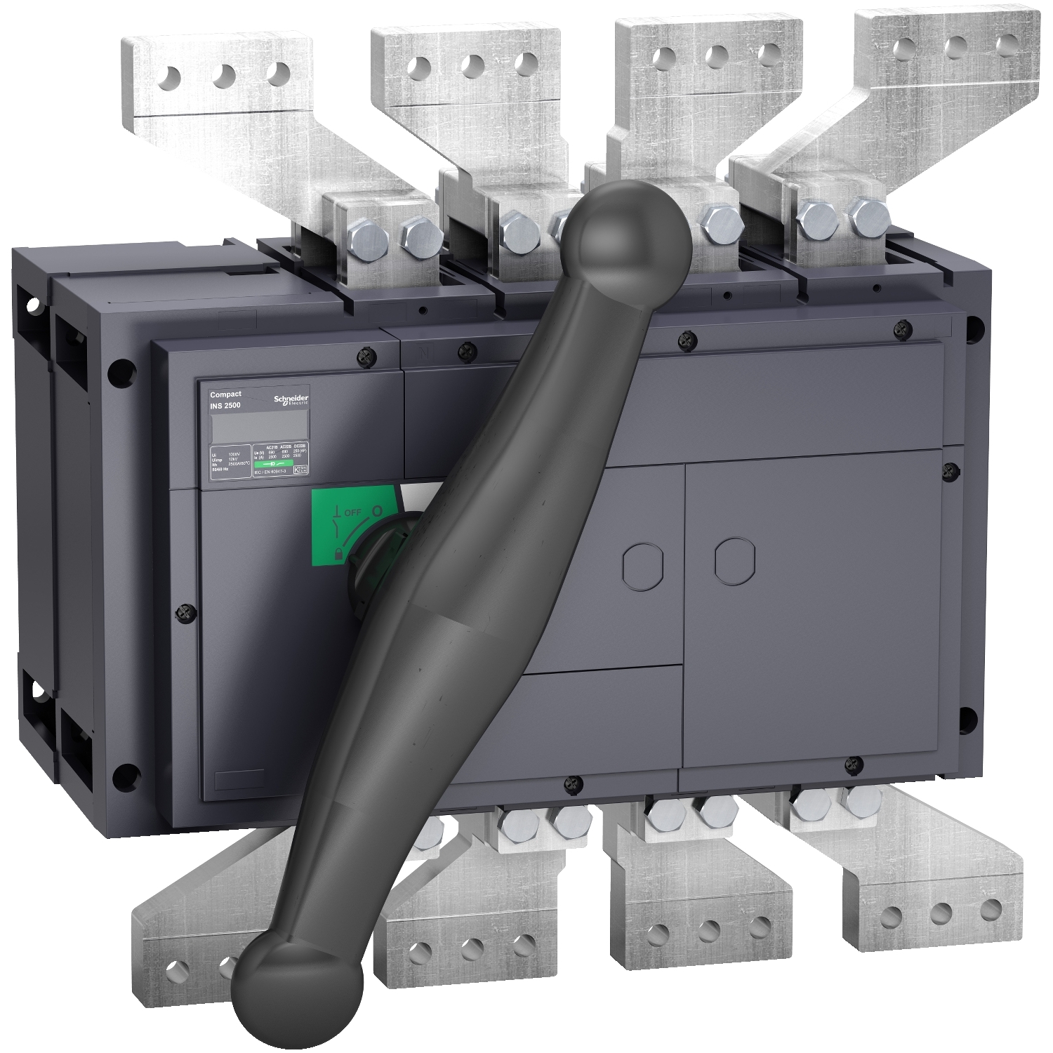Switch disconnector, Compact INS2500 , 2500 A, standard version with black rotary handle, 4 poles
