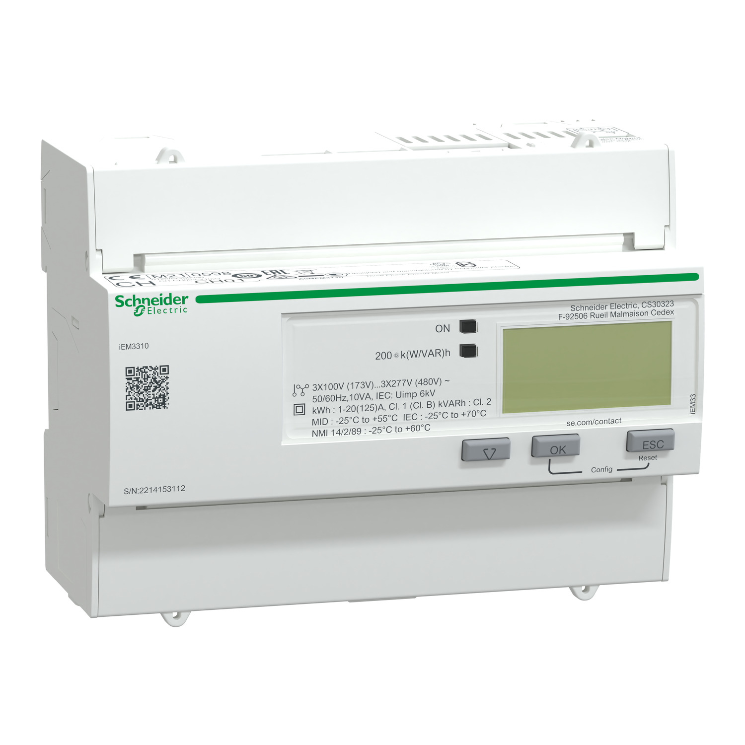 A9MEM3310 – IEM3310 energy meter - 125 A - 1 pulse O - MID | Schneider Electric
