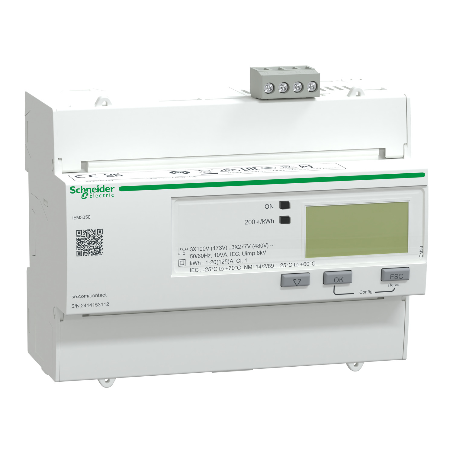 A9MEM3350 – IEM3350 energy meter, 125 A, Modbus | Schneider Electric