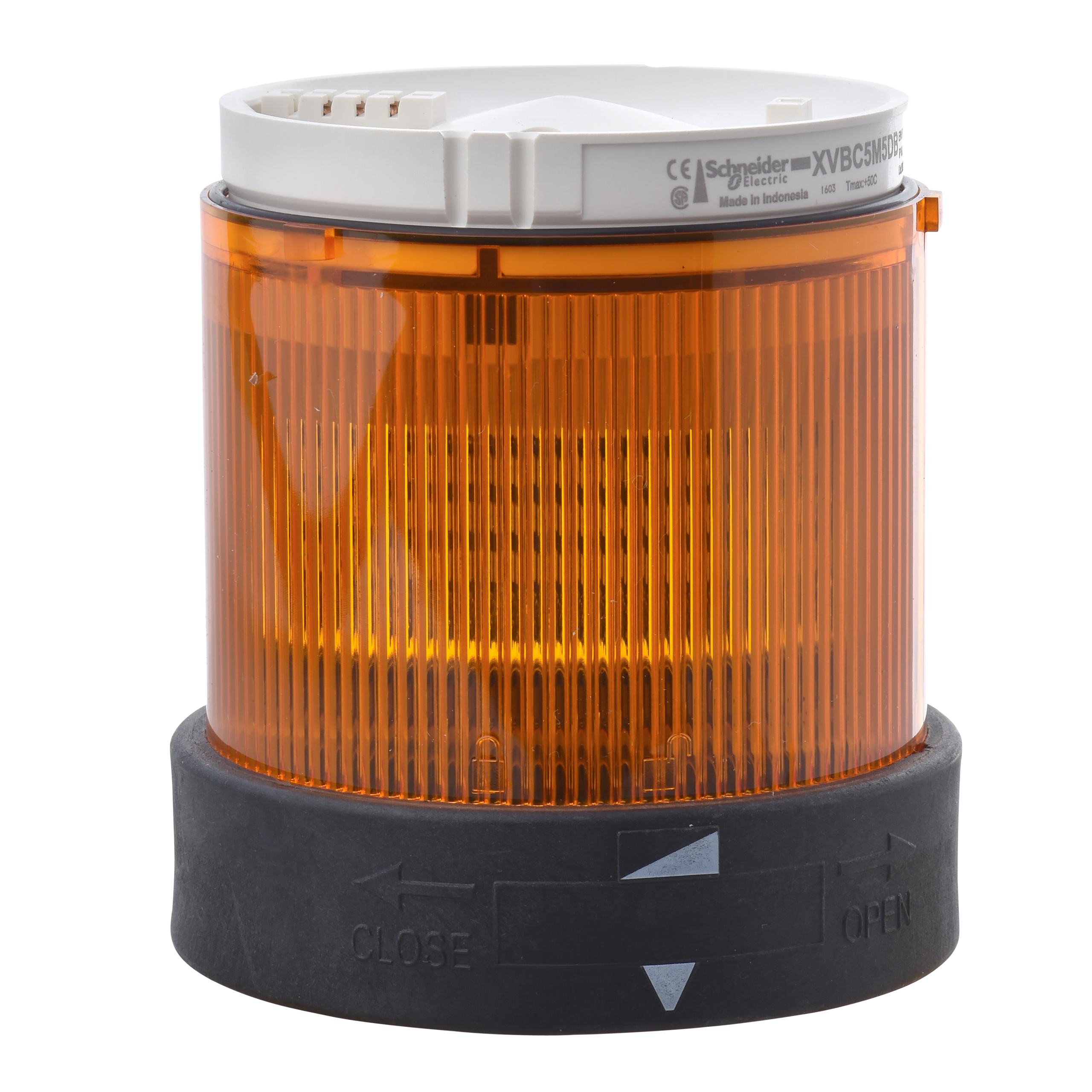 XVBC5B5 - Harmony XVB, Illuminated unit for modular tower lights, plastic, orange, Ø70, flashing, integral LED, 24 V AC/DC Schneider Electric