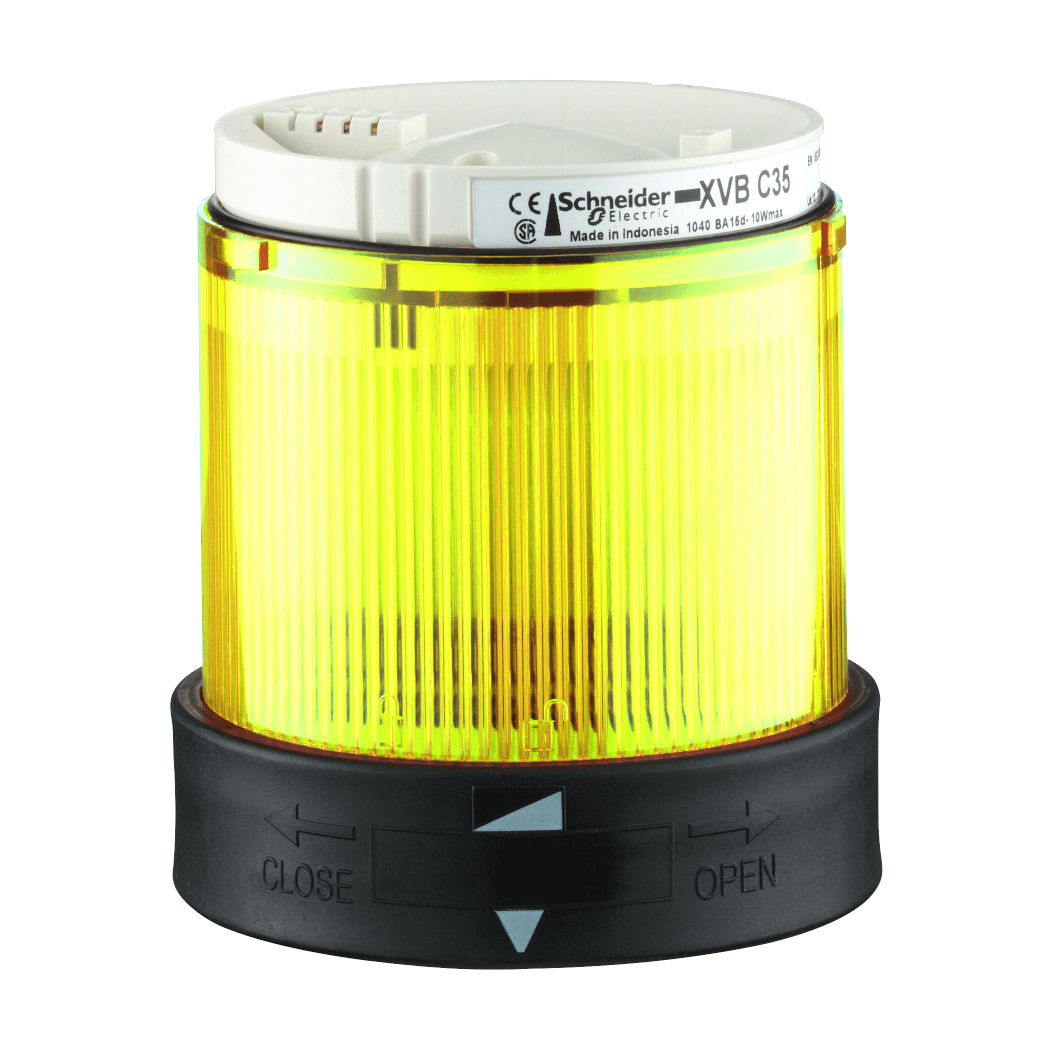 XVBC5B8 - Harmony XVB, Illuminated unit for modular tower lights, plastic, yellow, Ø70, flashing, integral LED, 24 V AC/DC Schneider Electric