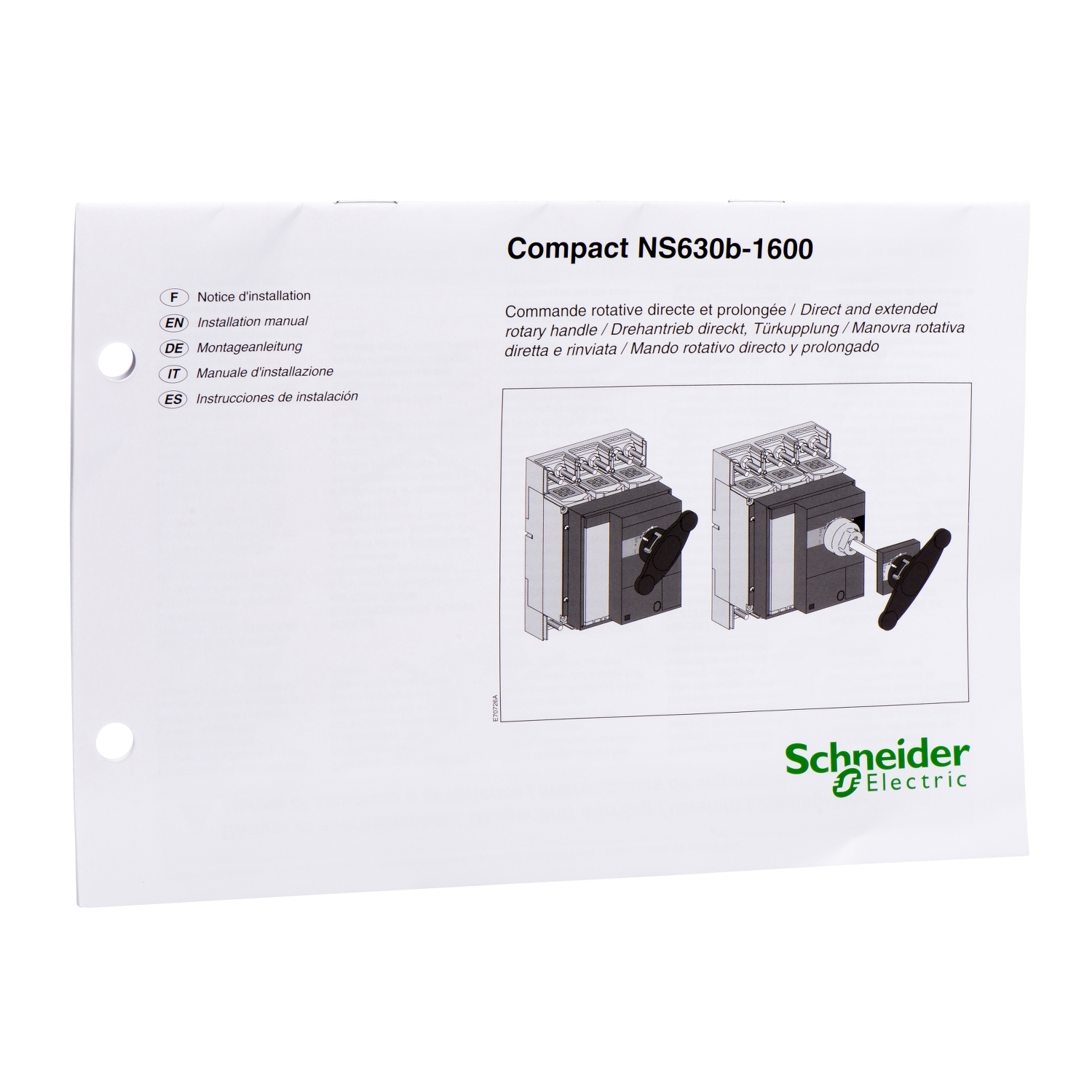 Instruction manual - for NS1600 rotary handle and accessories