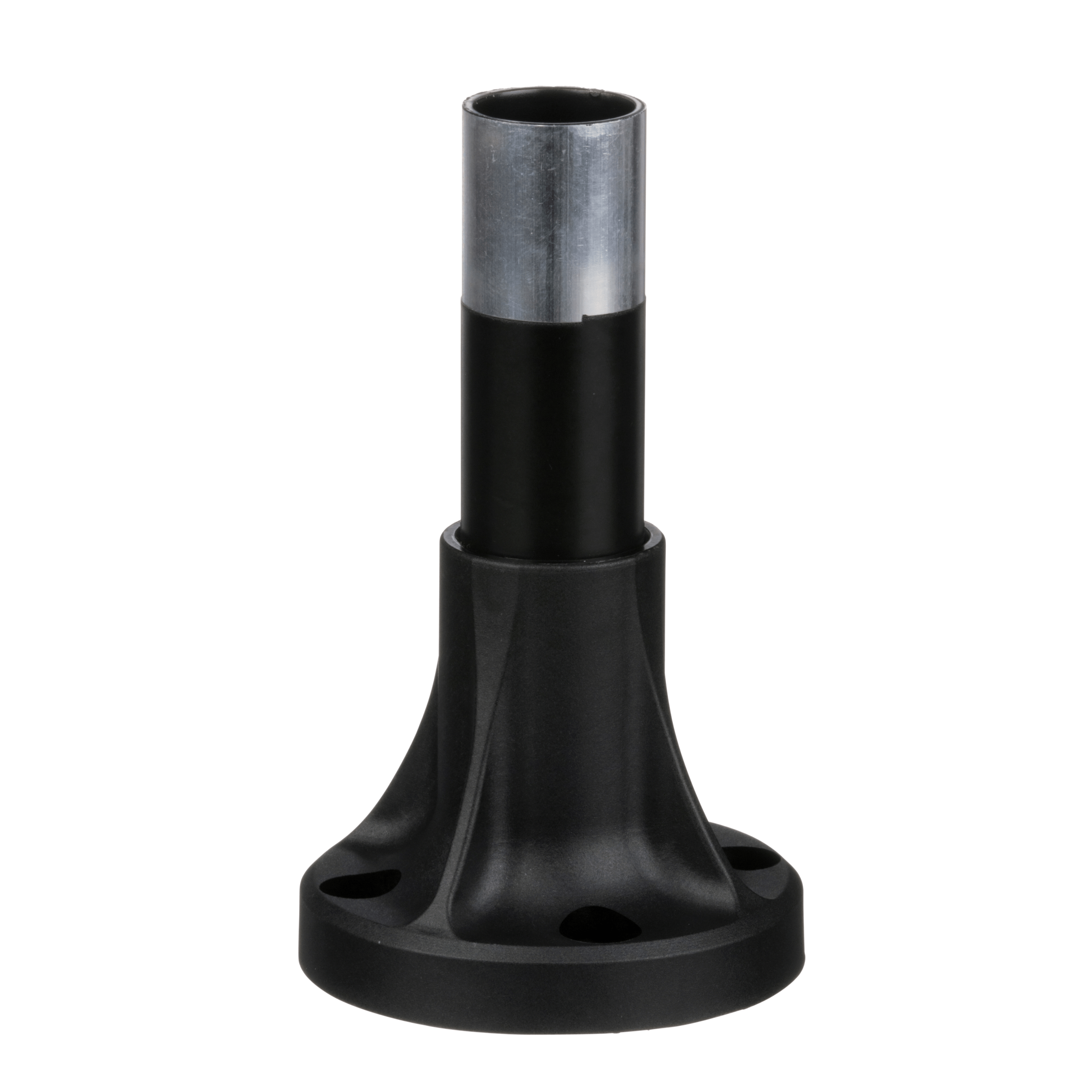 Harmony XVB, Fixing base for modular tower lights, plastic, Ø70, 80mm black aluminium support tube + black fixing plate Schneider Electric