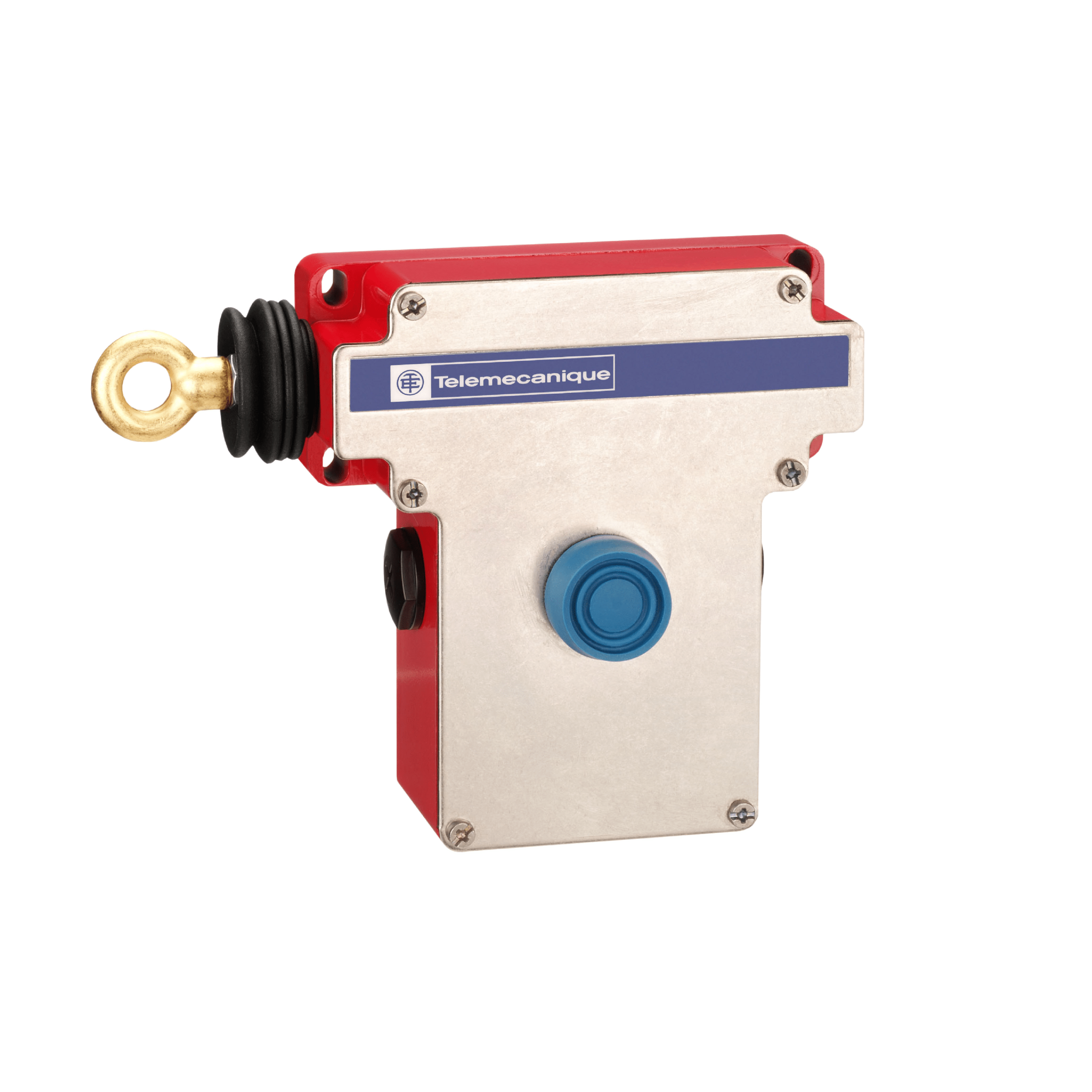 XY2CE2A250 - Latching emergency stop rope pull switch, Telemecanique Emergency stop rope pull switches XY2C, e XY2CE, LH side -1NC+1 NO, booted pushbutton Telemecanique Sensors