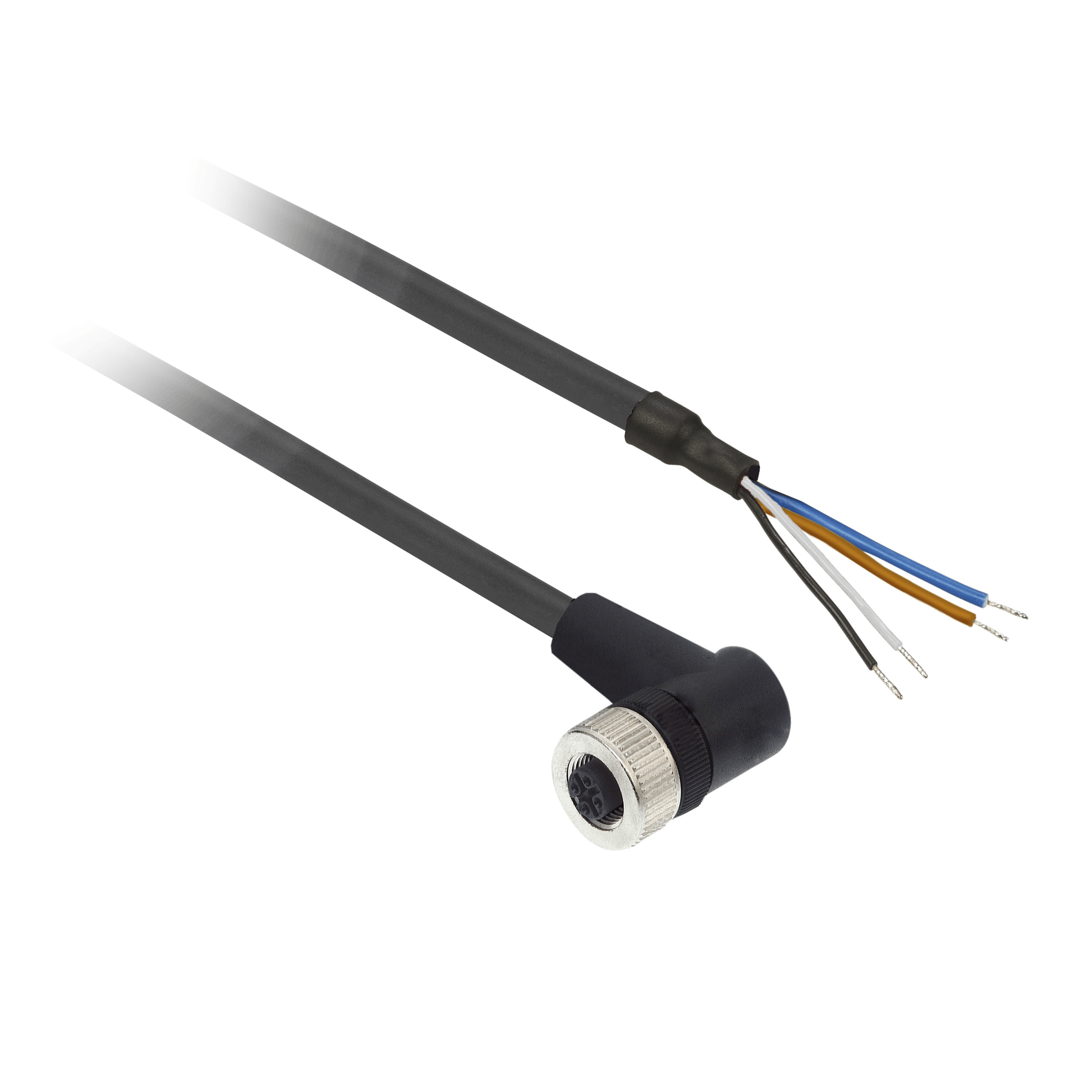 XZCP1241L2 - Pre wired connectors XZ, elbowed female, M12, 4 pins, cable PUR 2 m Telemecanique Sensors