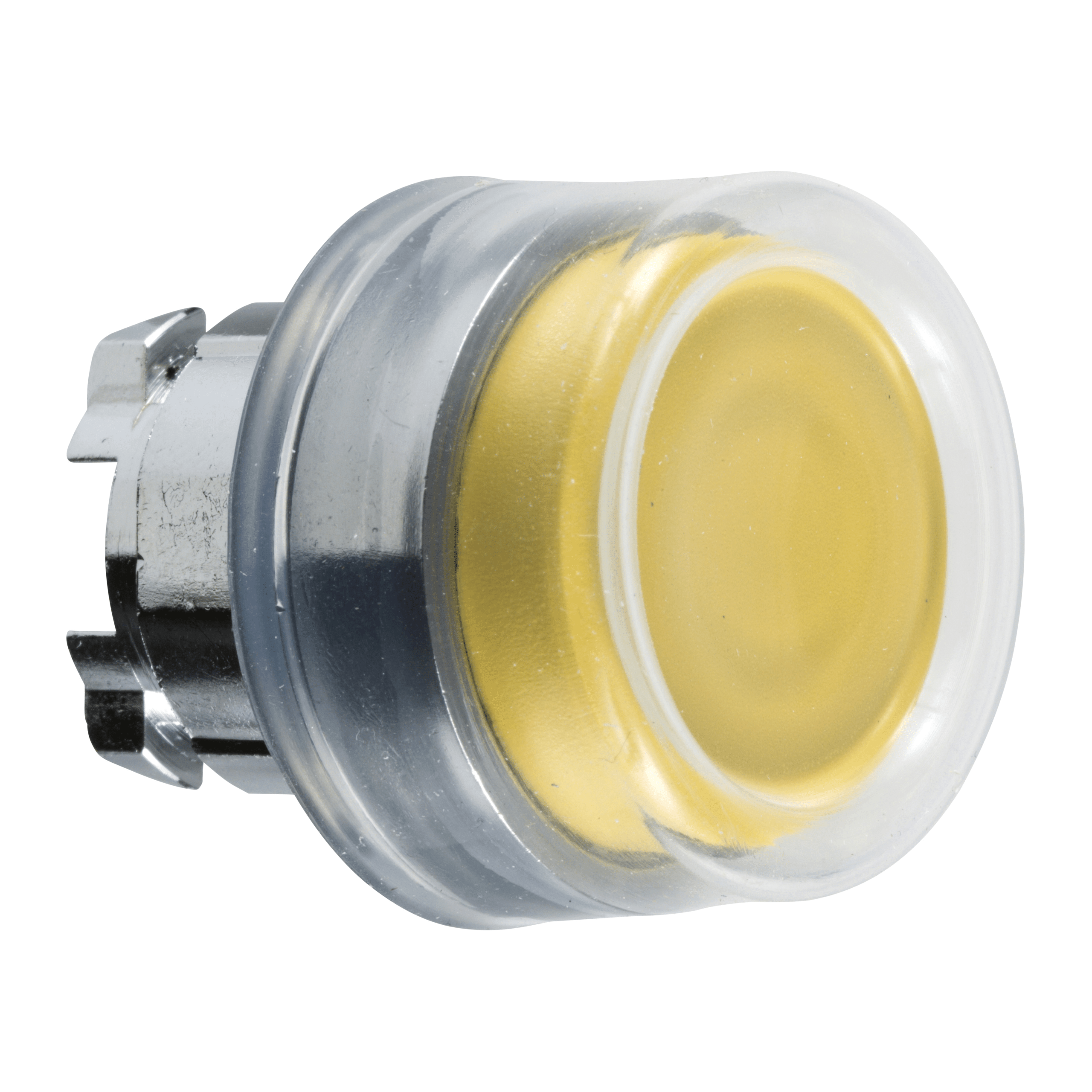 ZB4BP5 – Harmony XB4, Push button head, metal, projecting, yellow, Ø22, spring return, booted, unmarked | Schneider Electric