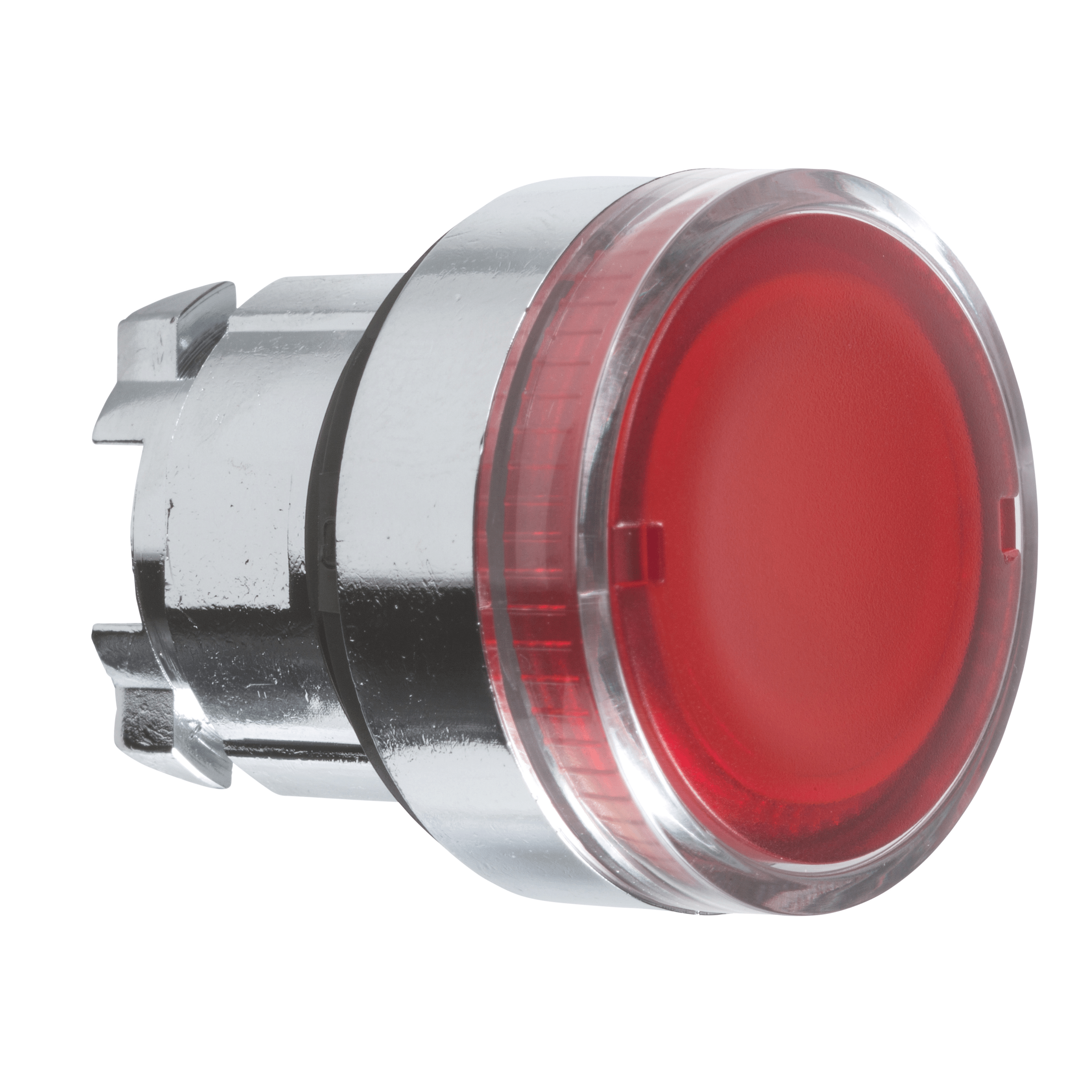 ZB4BW34 – Harmony XB4, Illuminated push button head, metal, flush, red, Ø22, spring return, plain lens for BA9s bulb | Sch…
