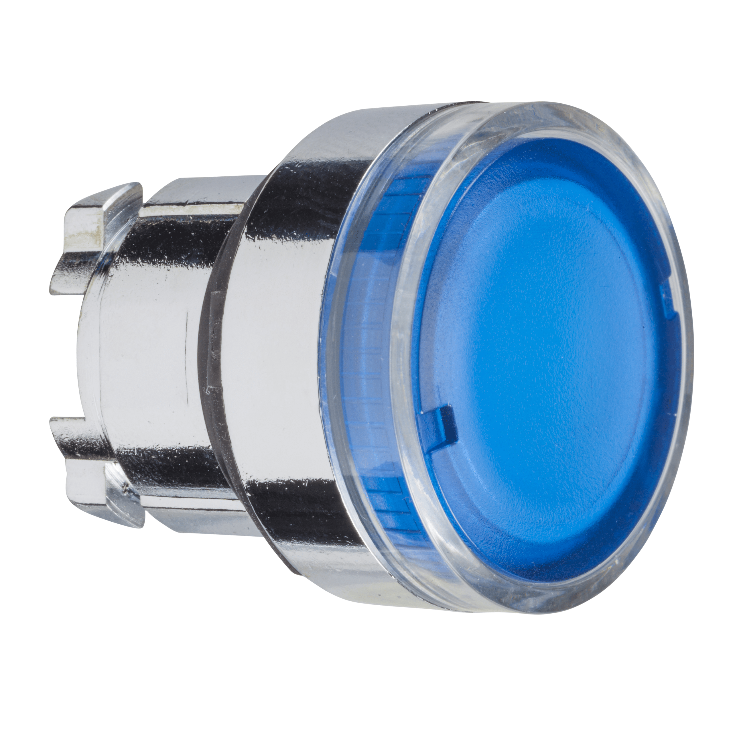 ZB4BW36 – Harmony XB4, Illuminated push button head, metal, flush, blue, Ø22, spring return, plain lens for BA9s bulb | Sc…