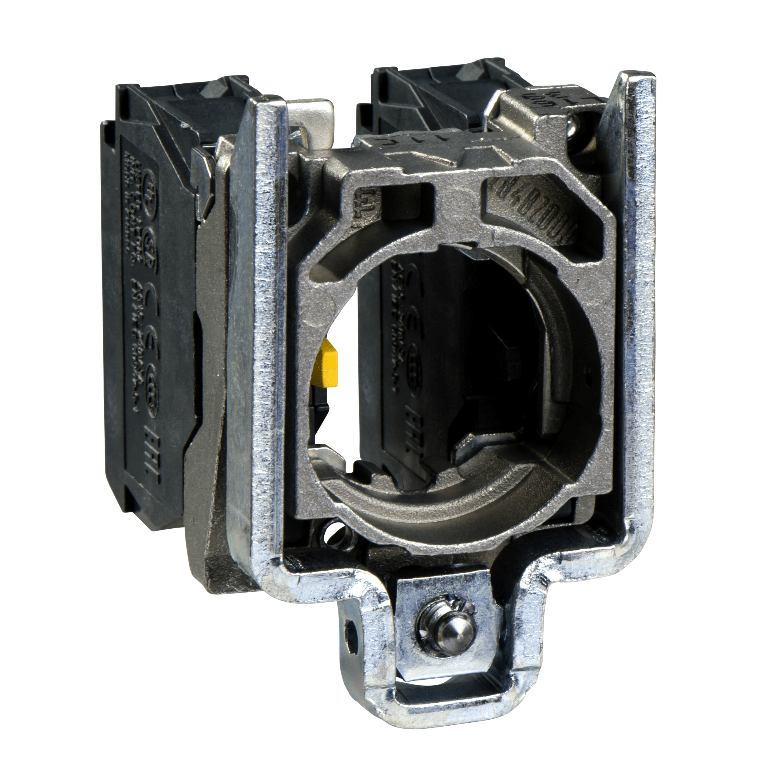 ZB4BZ106 – Complete body/contact assembly, Harmony XB4, single contact block with body/fixing collar 1NO+1NC screw clamp t…