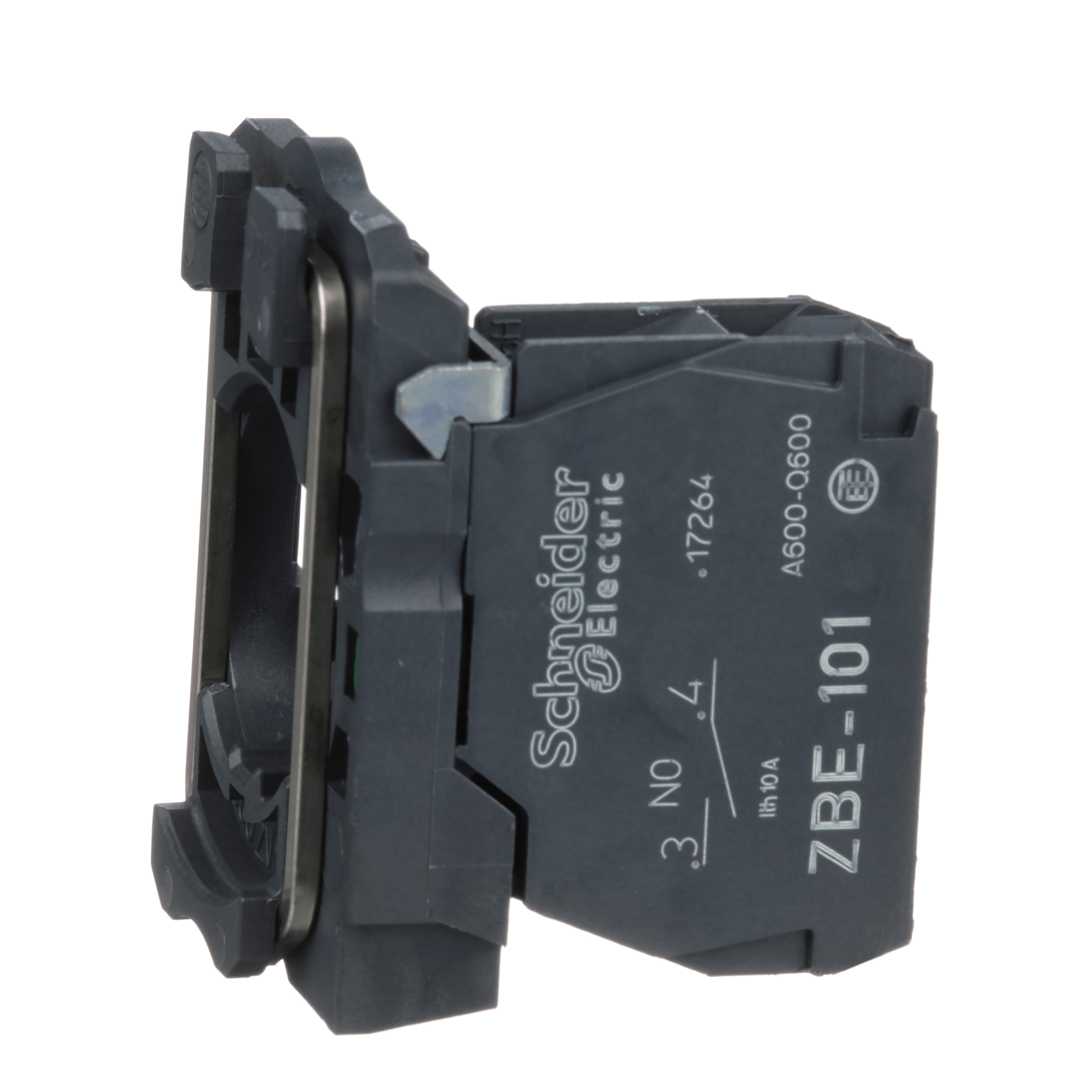 Harmony XB5, Single contact block with body/fixing collar, plastic, screw clamp terminal,1 NO Schneider Electric