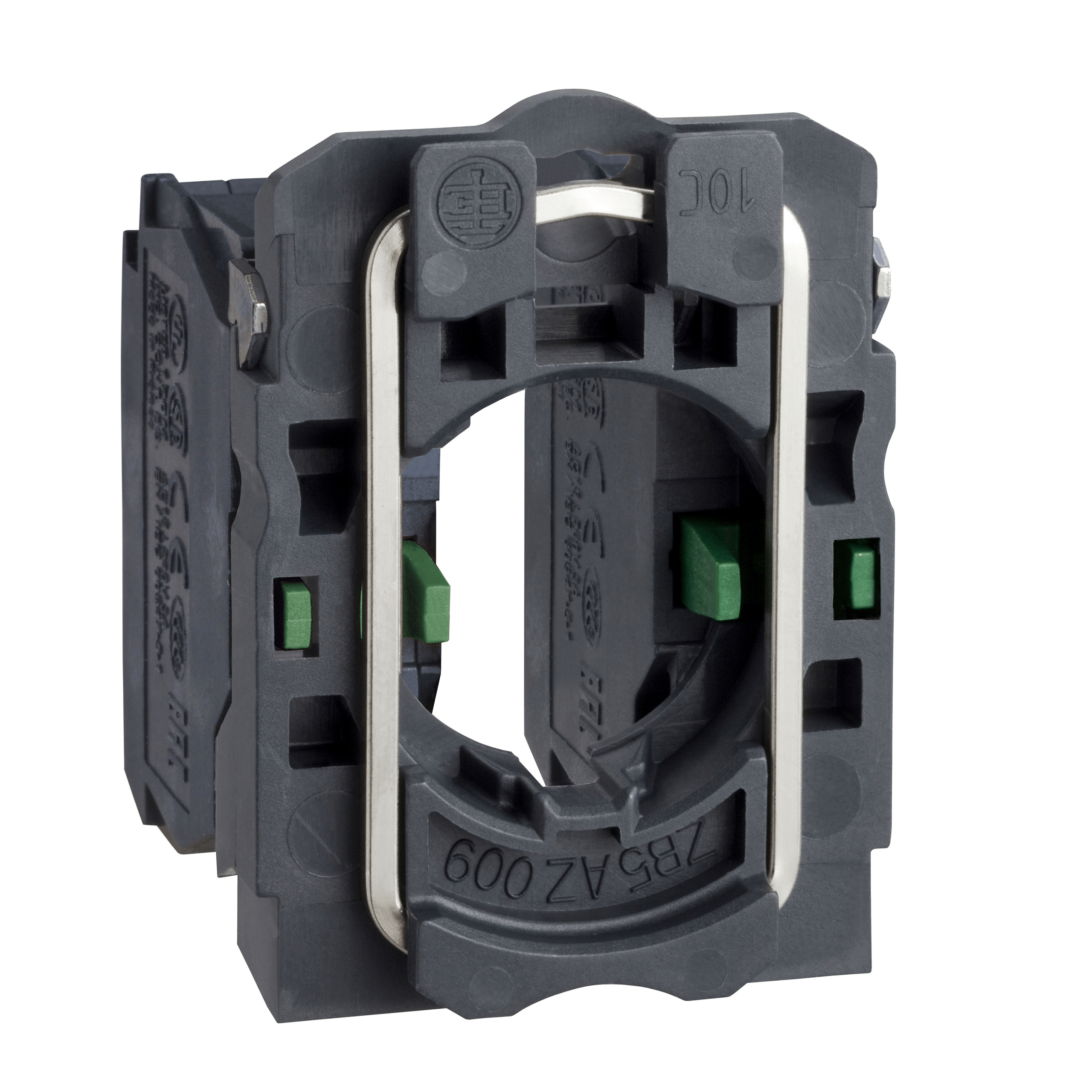 ZB5AZ103 – Harmony XB5, Single contact block with body/fixing collar, plastic, screw clamp terminal, 2 NO | Schneider Electric
