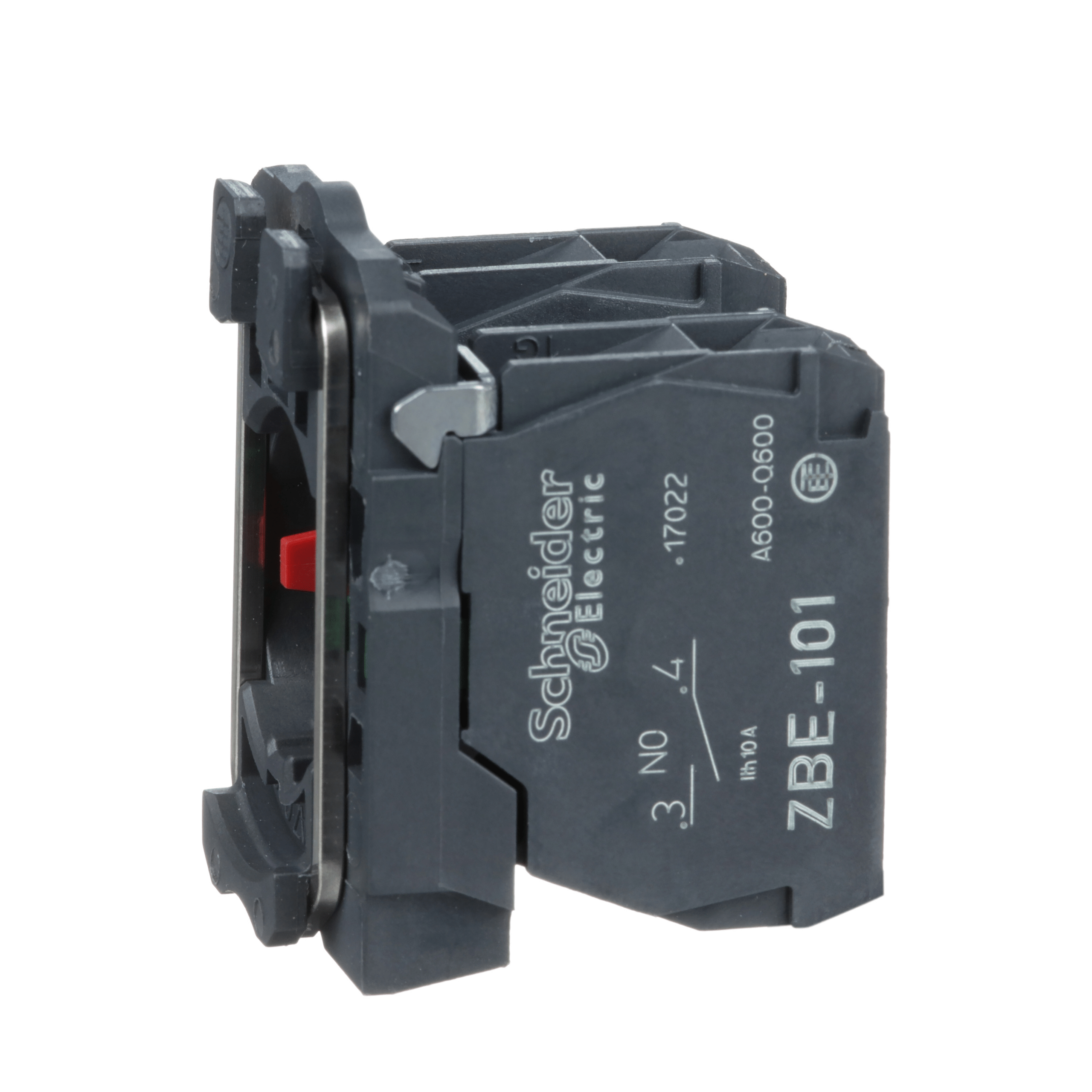 ZB5AZ105 – Harmony XB5, Single contact block with body/fixing collar, plastic, screw clamp terminal, 1 NO + 1 NC | Schneider Electric