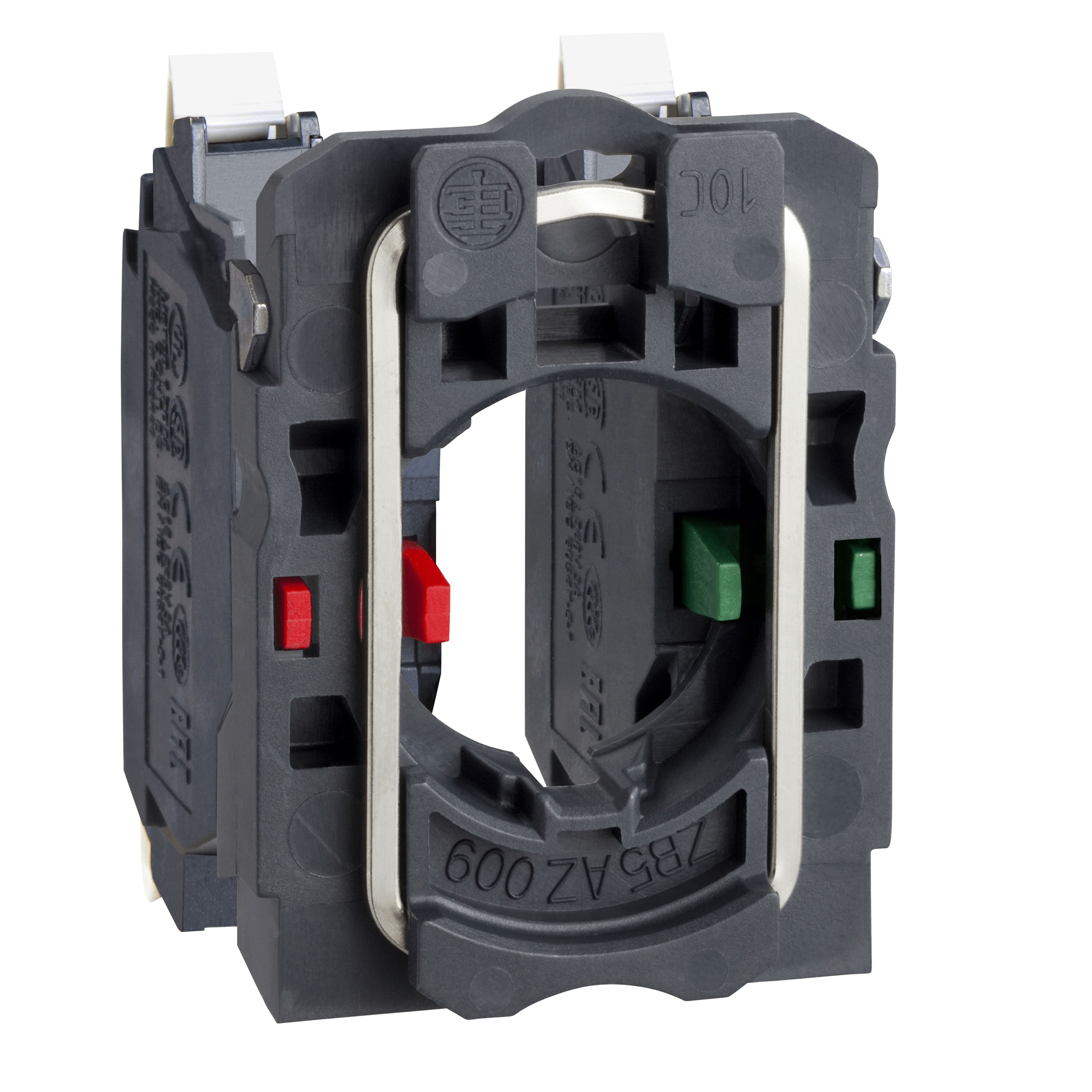 Complete body/contact assembly, Harmony XB5, single contact block with body/fixing collar 1NC+1NC spring clamp terminal
