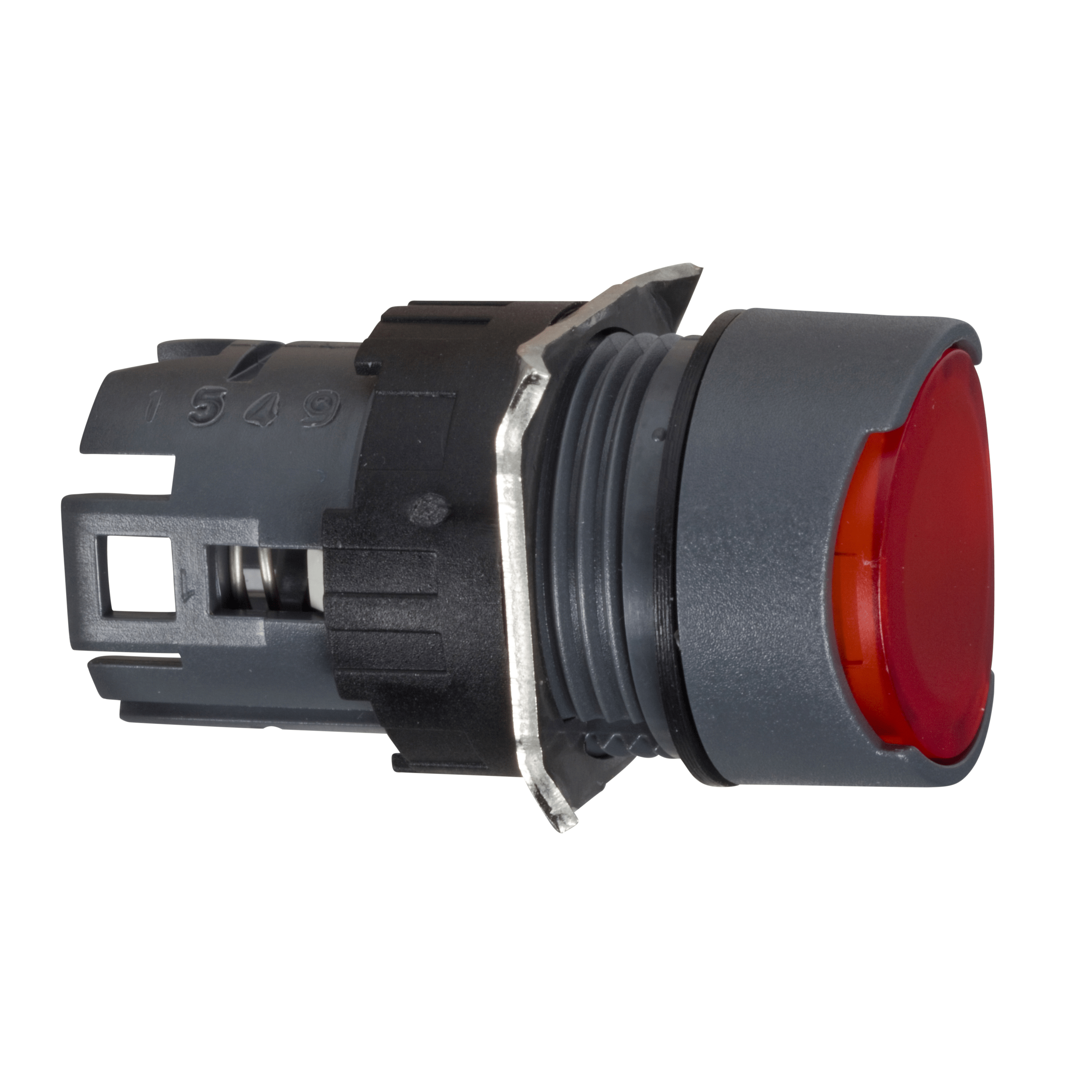 ZB6AF4 – Head for illuminated push button, Harmony XB6, red flush pushbutton Ø 16 latching integral LED | Schneider Electric
