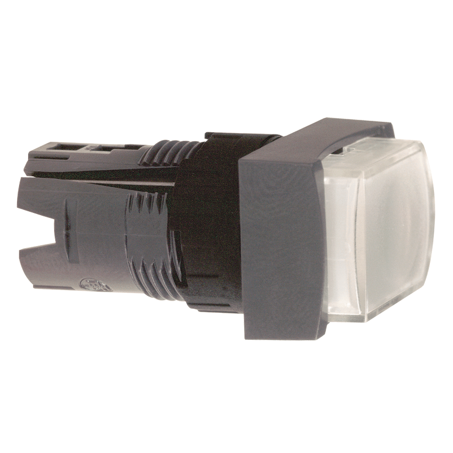 ZB6DE1 – Head for illuminated push button, Harmony XB6, white rectang projecting pushbutton Ø 16 spring return 12…24 V | S…