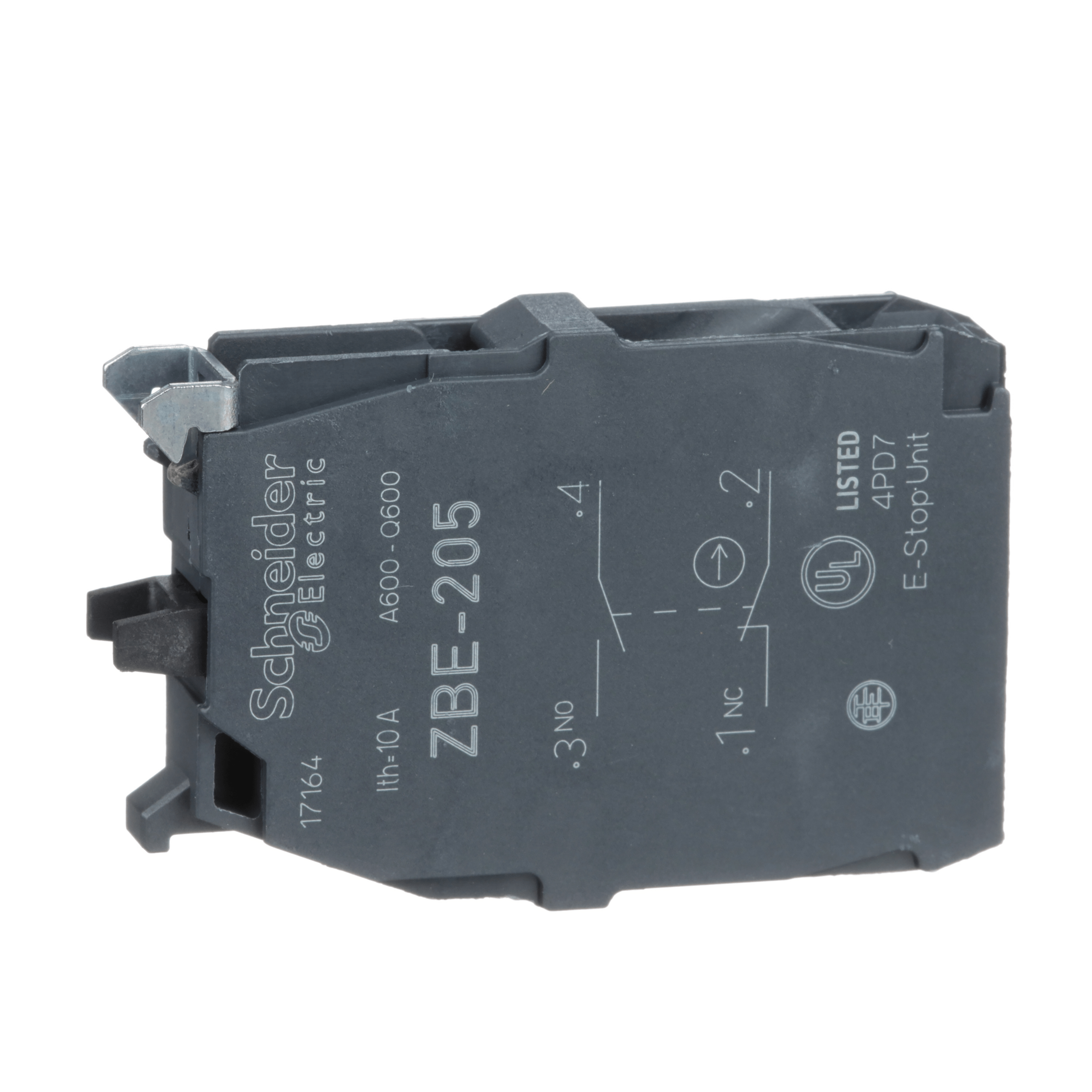Harmony XB4, Double contact block, silver alloy, screw clamp terminal, 1 NO + 1 NC Schneider Electric