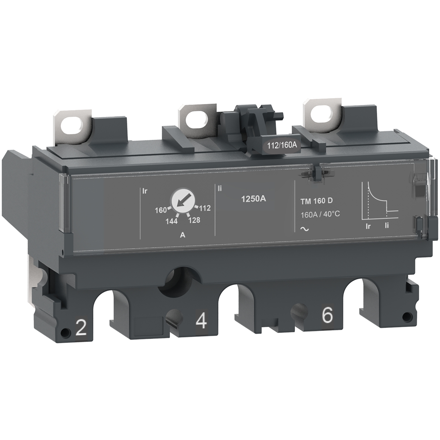 Trip unit TM16D for ComPacT NSX 100 circuit breakers, thermal magnetic, rating 16 A, 3 poles 3d