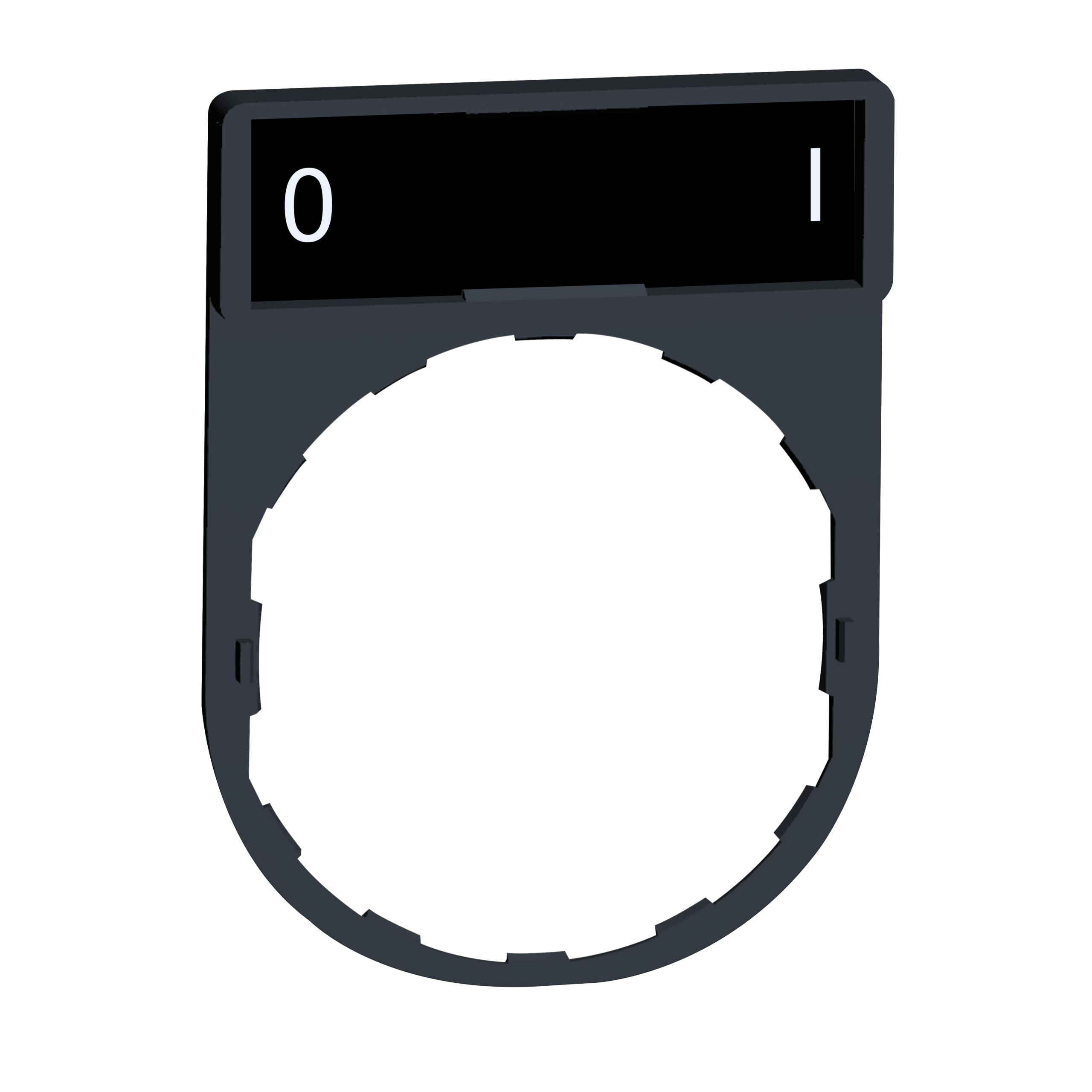 ZBY2178 - Harmony XB4, Legend holder 30 x 40 mm, plastic, with legend 8 x 27 mm, marked O - I Schneider Electric