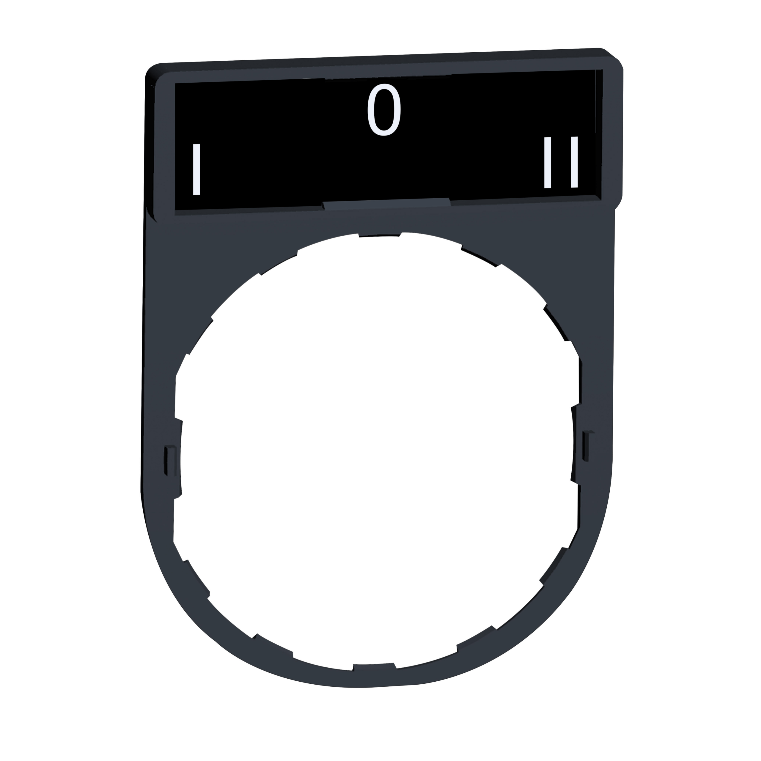 ZBY2186 - legend holder 30 x 40 mm with legend 8 x 27 mm with marking I-O-II Schneider Electric