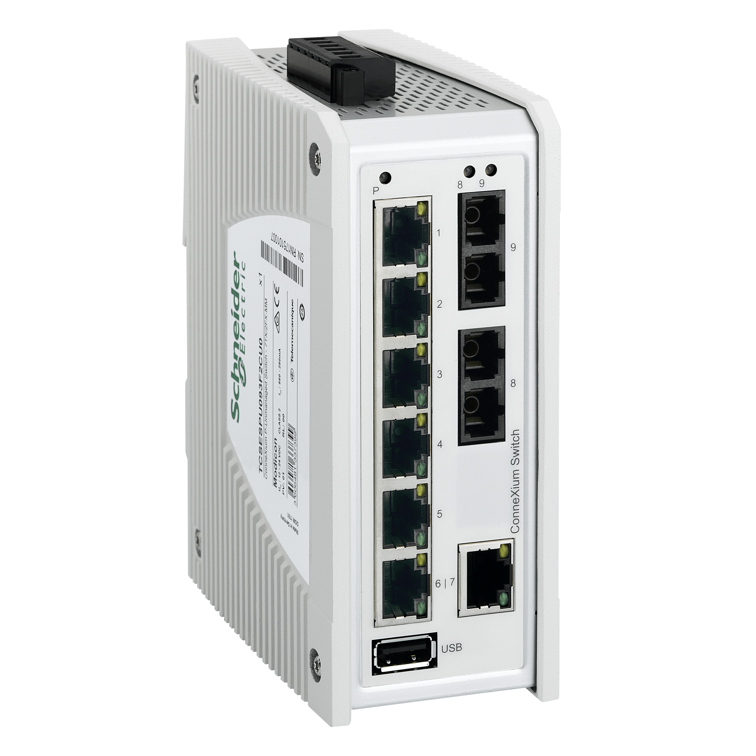 TCSESPU093F2CU0 - ConneXium Premium Unmanaged Switch - 7 ports for copper + 2 ports for fiber optic multimode Schneider Electric