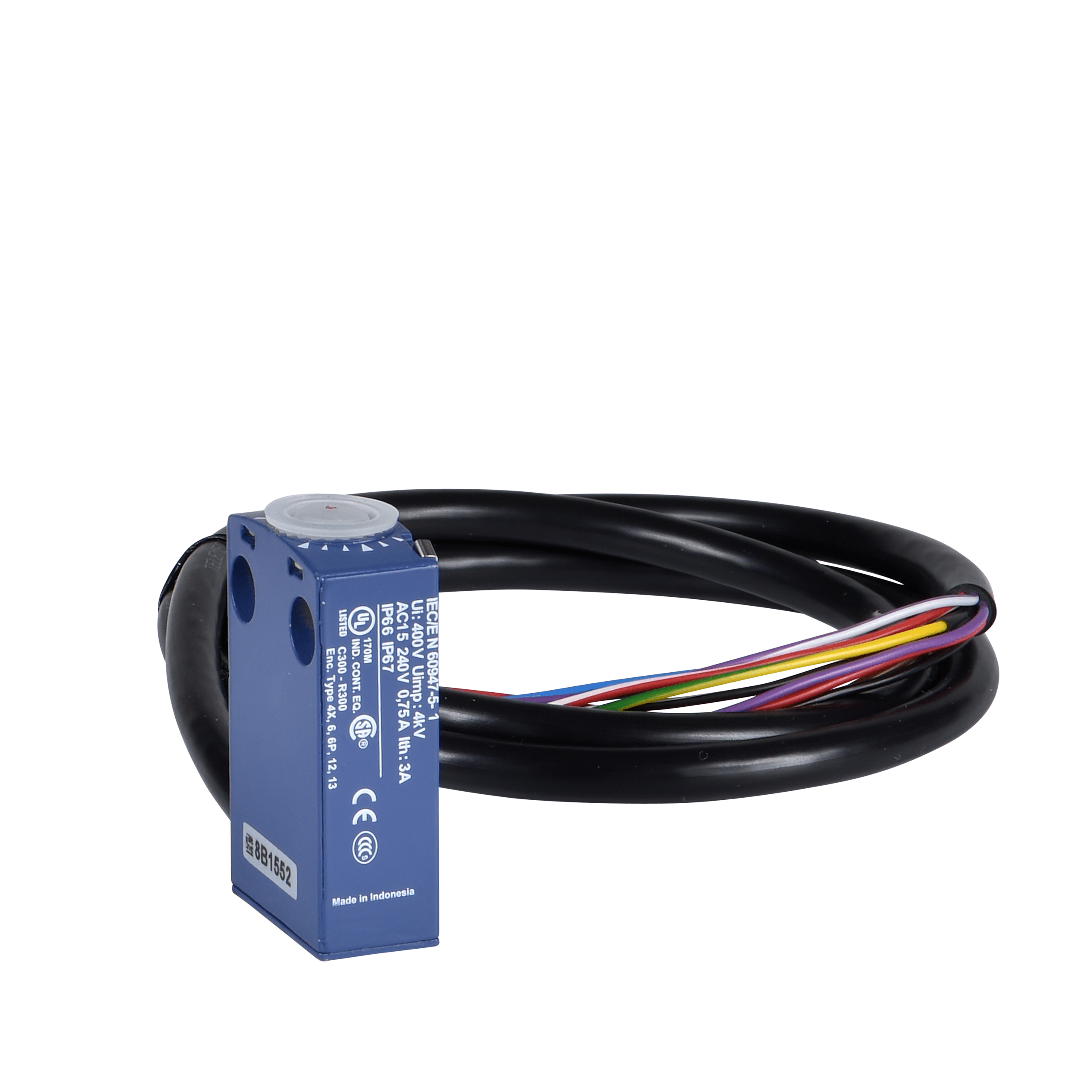 ZCMD41L1 - Limit switch body, Limit switches XC Standard, ZCMD, 2NC+2 NO, silver, snap action, connection, 1 m Telemecanique Sensors