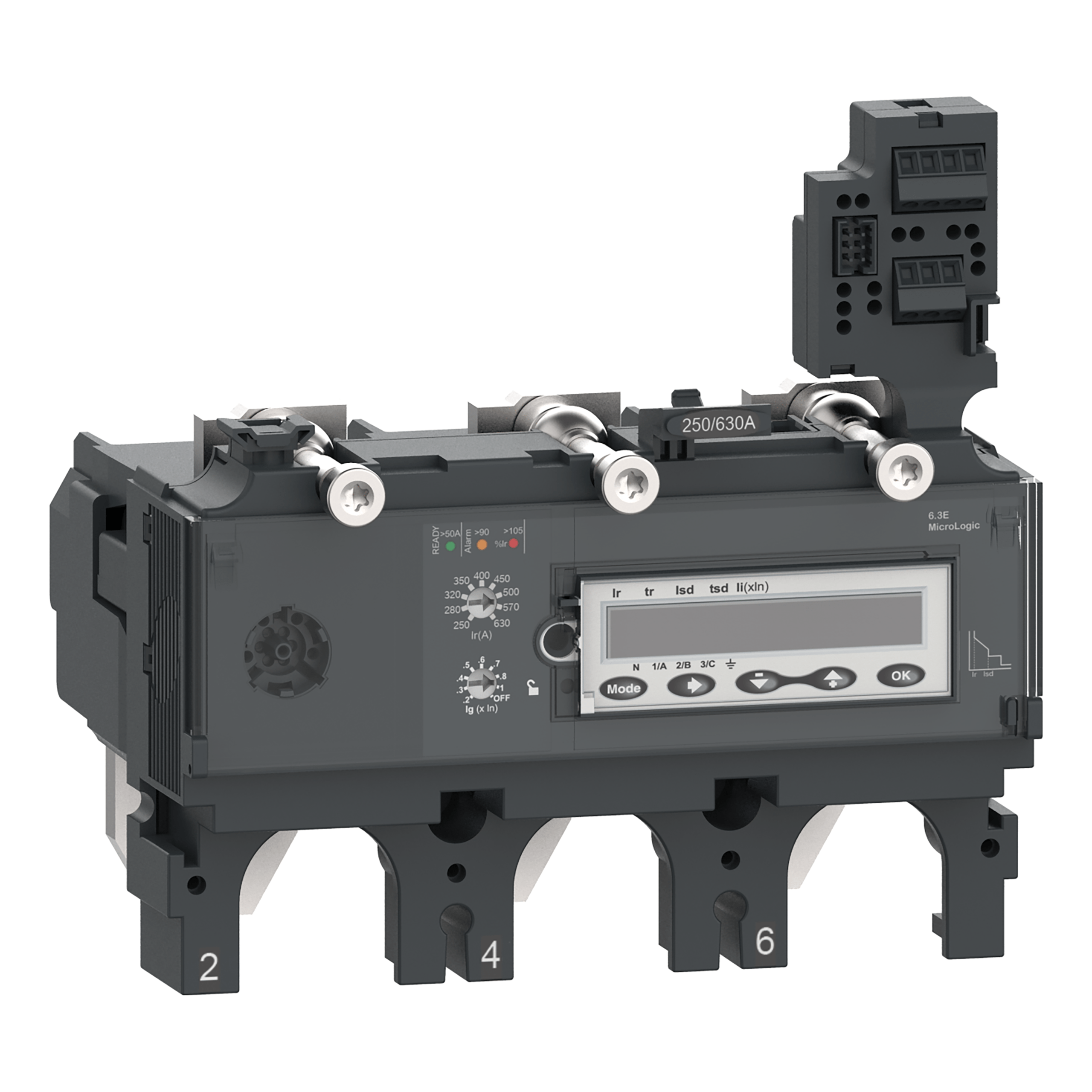 C6336E630 - trip unit MicroLogic 6.3 E for ComPacT NSX 630 circuit breakers, electronic, rating 630A, 3 poles 3d Schneider Electric