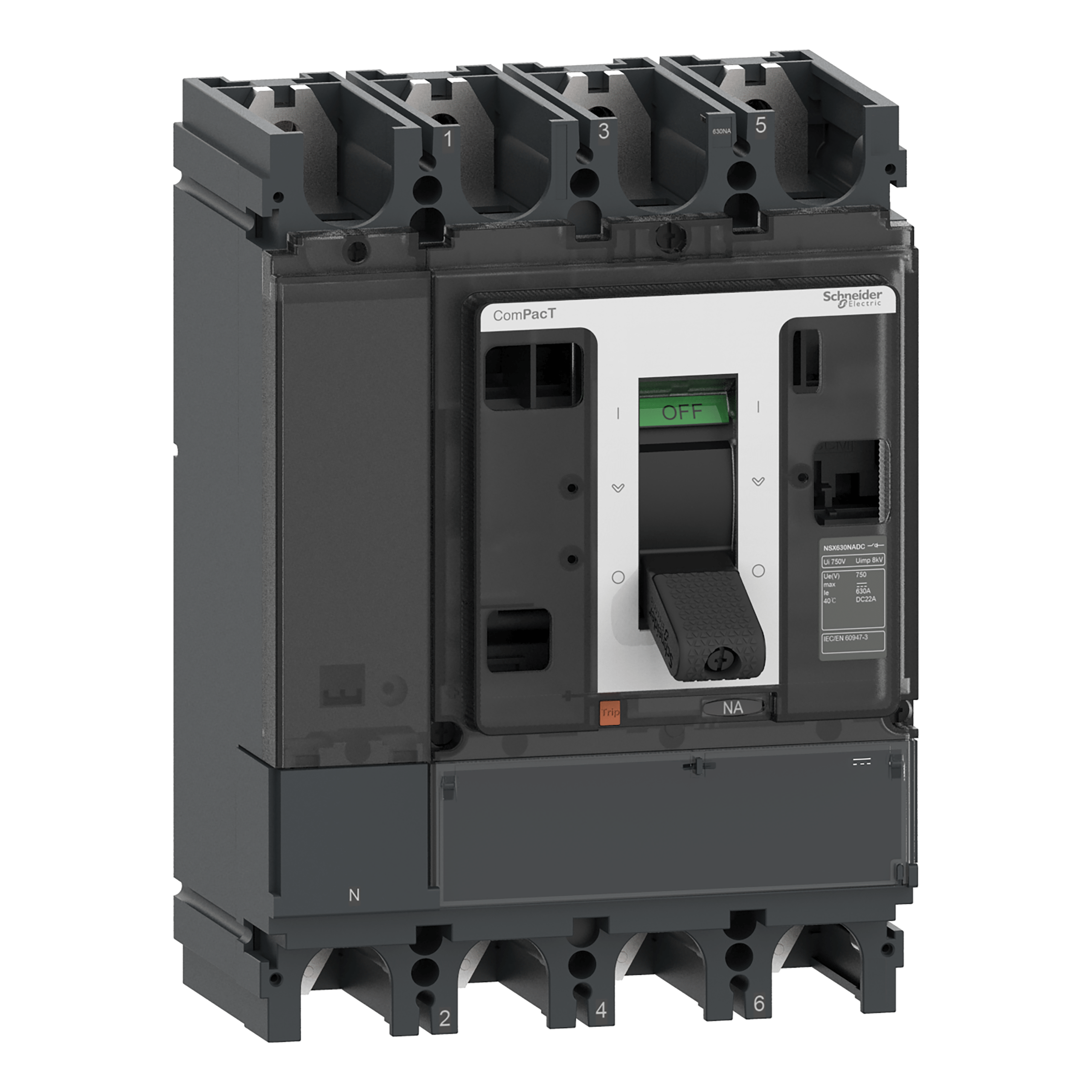 C634630DS – Switch disconnector ComPacT NSX400…630NA, DC, 630A rating, 4 poles | Schneider Electric