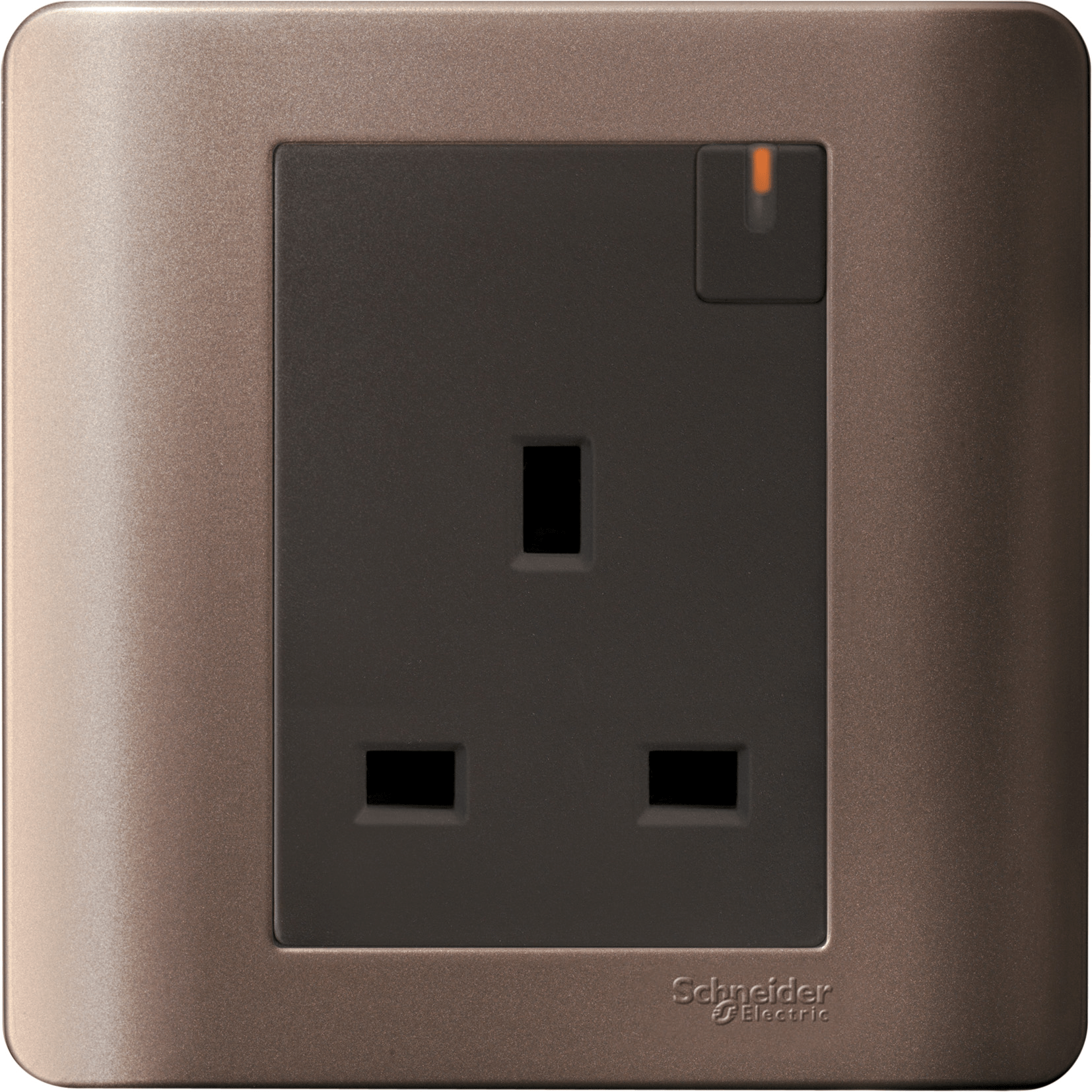 E8415_SZ - 13A 1 Gang Switched Socket with Ondicator, Silver Bronze Schneider Electric