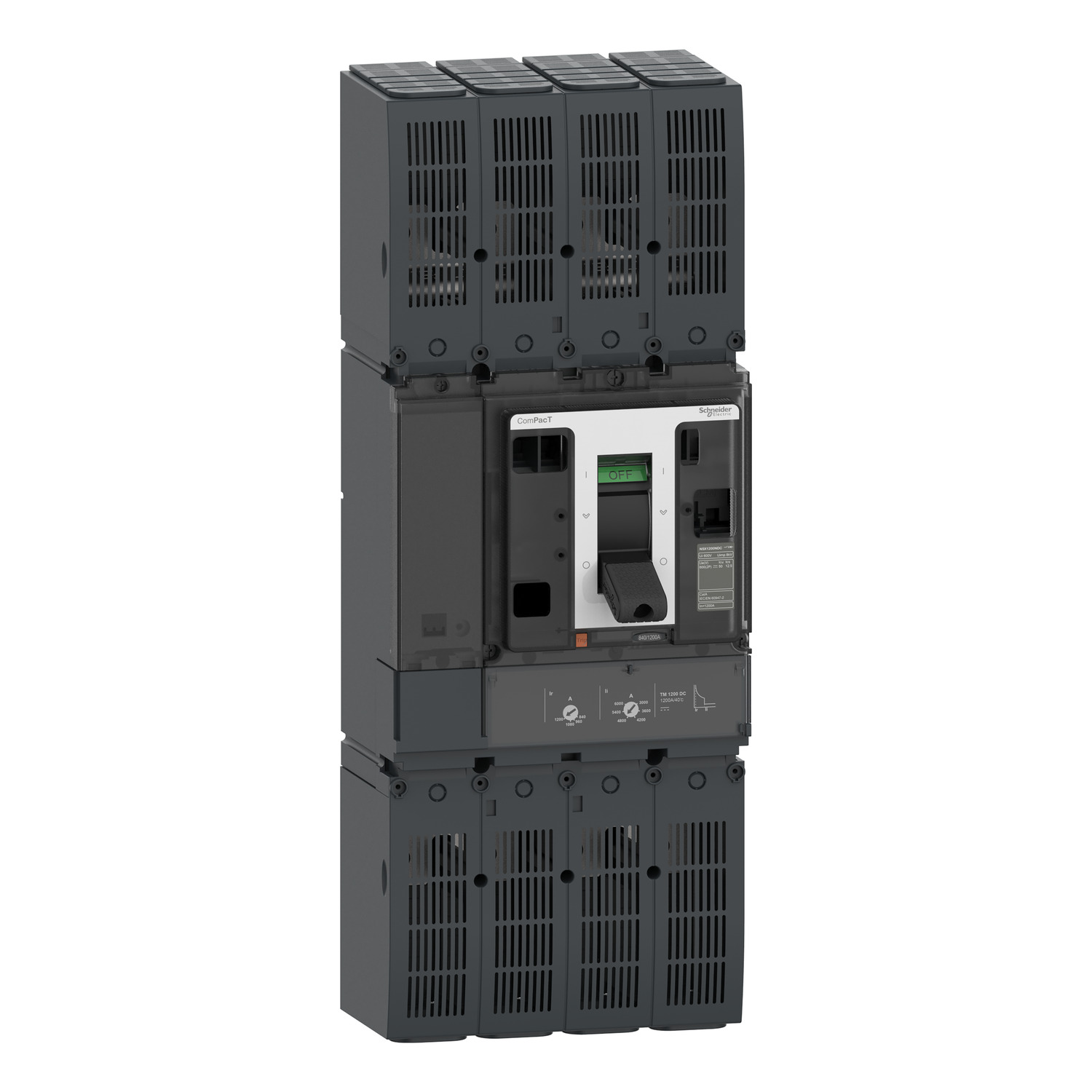 Circuit breaker, ComPacT NSX1000 TM-DC, 2 poles, 1000A, 50kA at 600 VDC, without bare cable connector