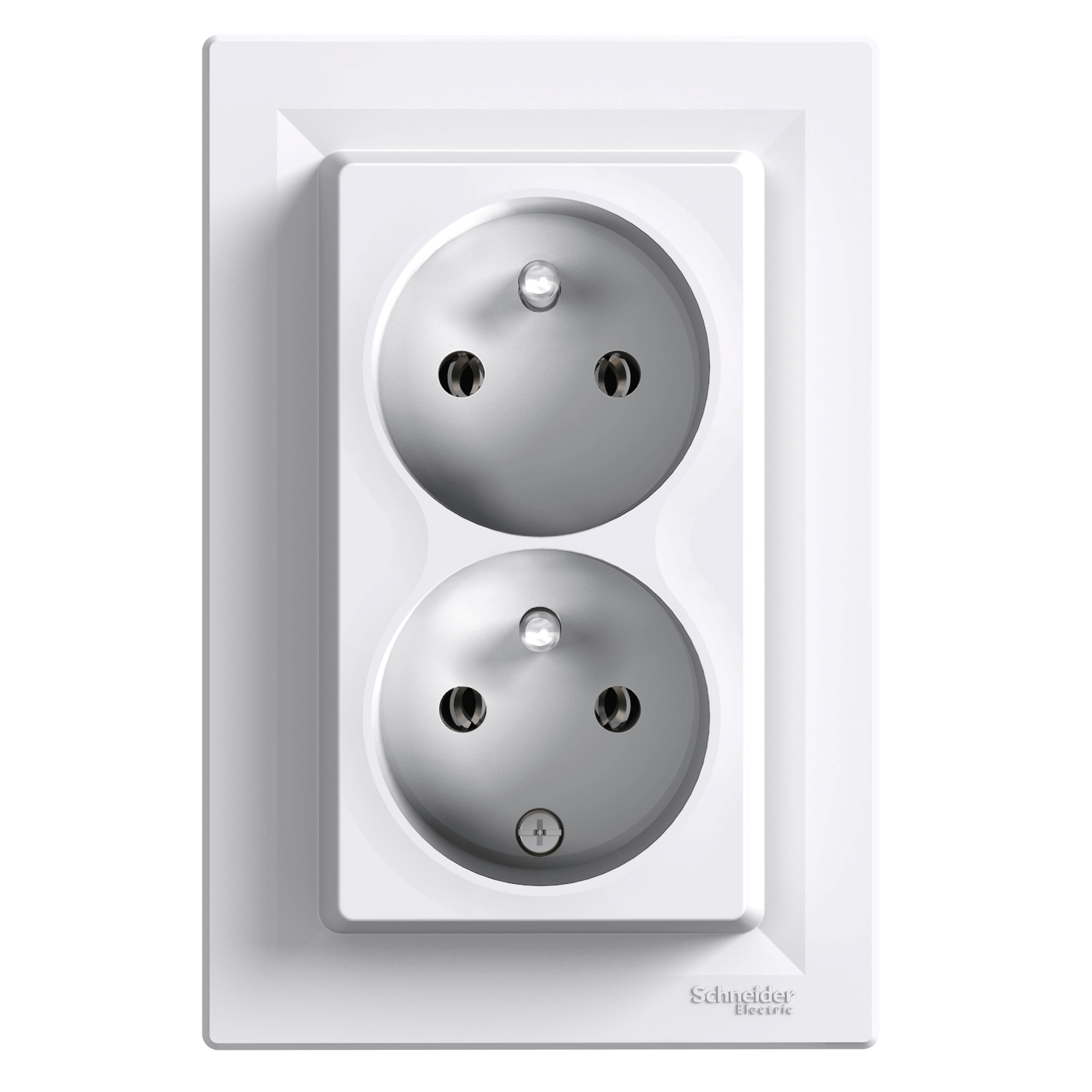 EPH9800121 - Asfora - double socket outlet with pin earth - 16A white, CZ std Schneider Electric