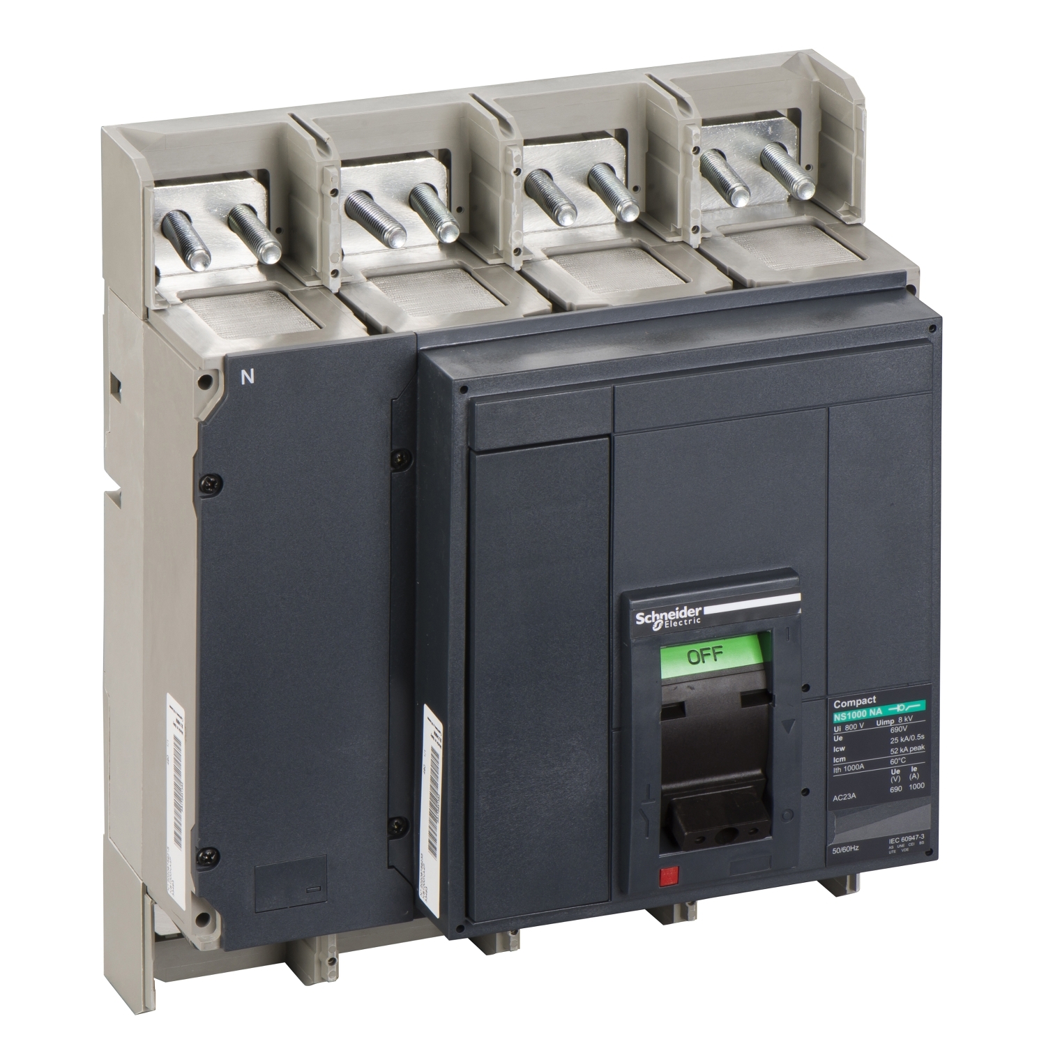 33493 – Switch disconnector, Compact NS1000 NA, fixed, manually operated, 1000 A, 4 poles, complete device | Schneider Ele…