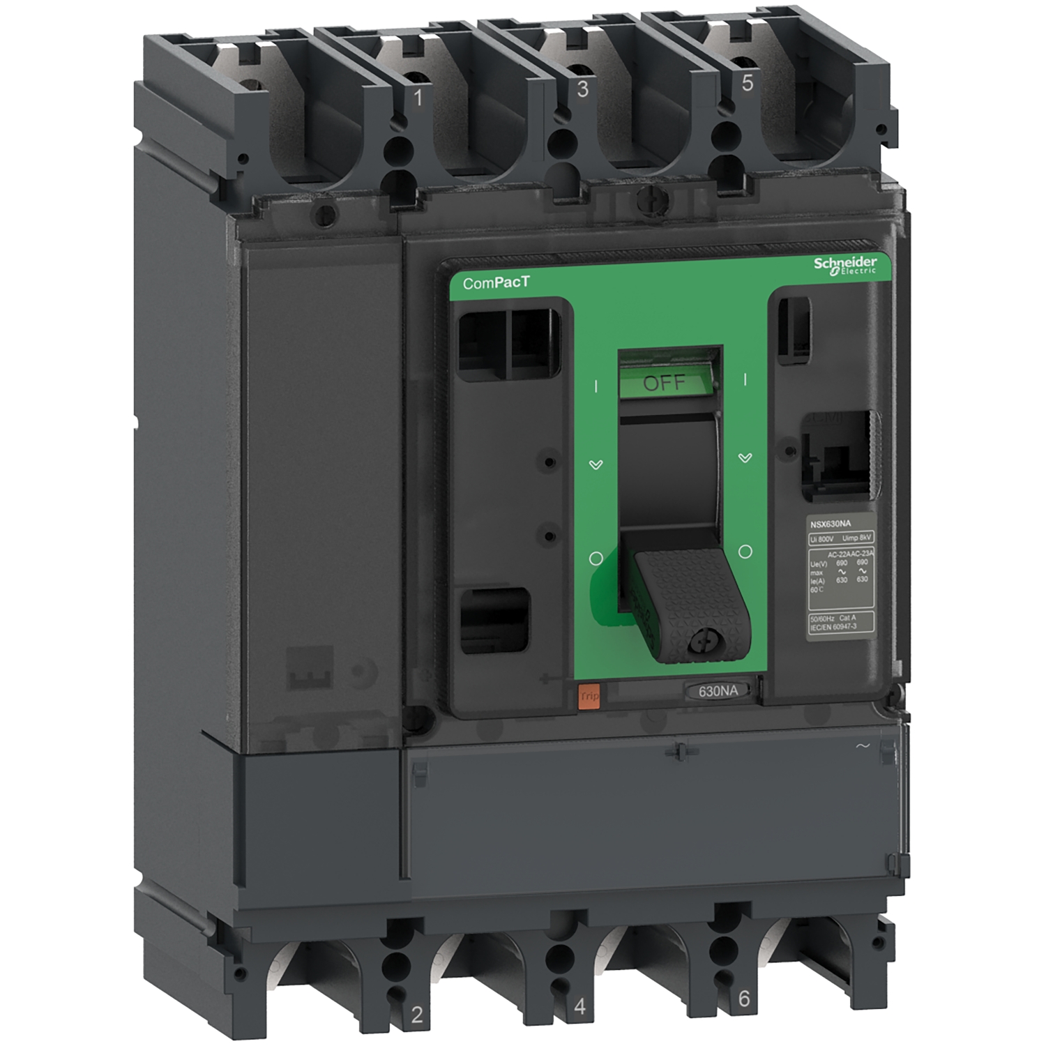 C404400S – Switch disconnector ComPacT NSX400NA, 4 poles, 400A, AC22A, AC23A | Schneider Electric