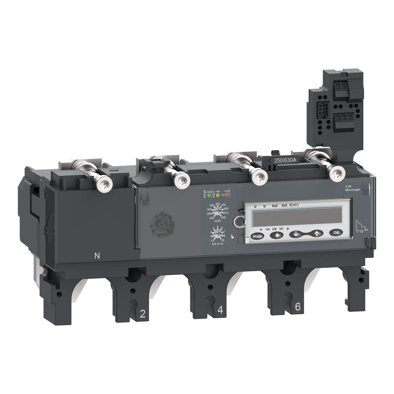 Trip unit MicroLogic 5.3 E for ComPacT NSX 400/630 circuit breakers, electronic, rating 400A, 4 poles 4d