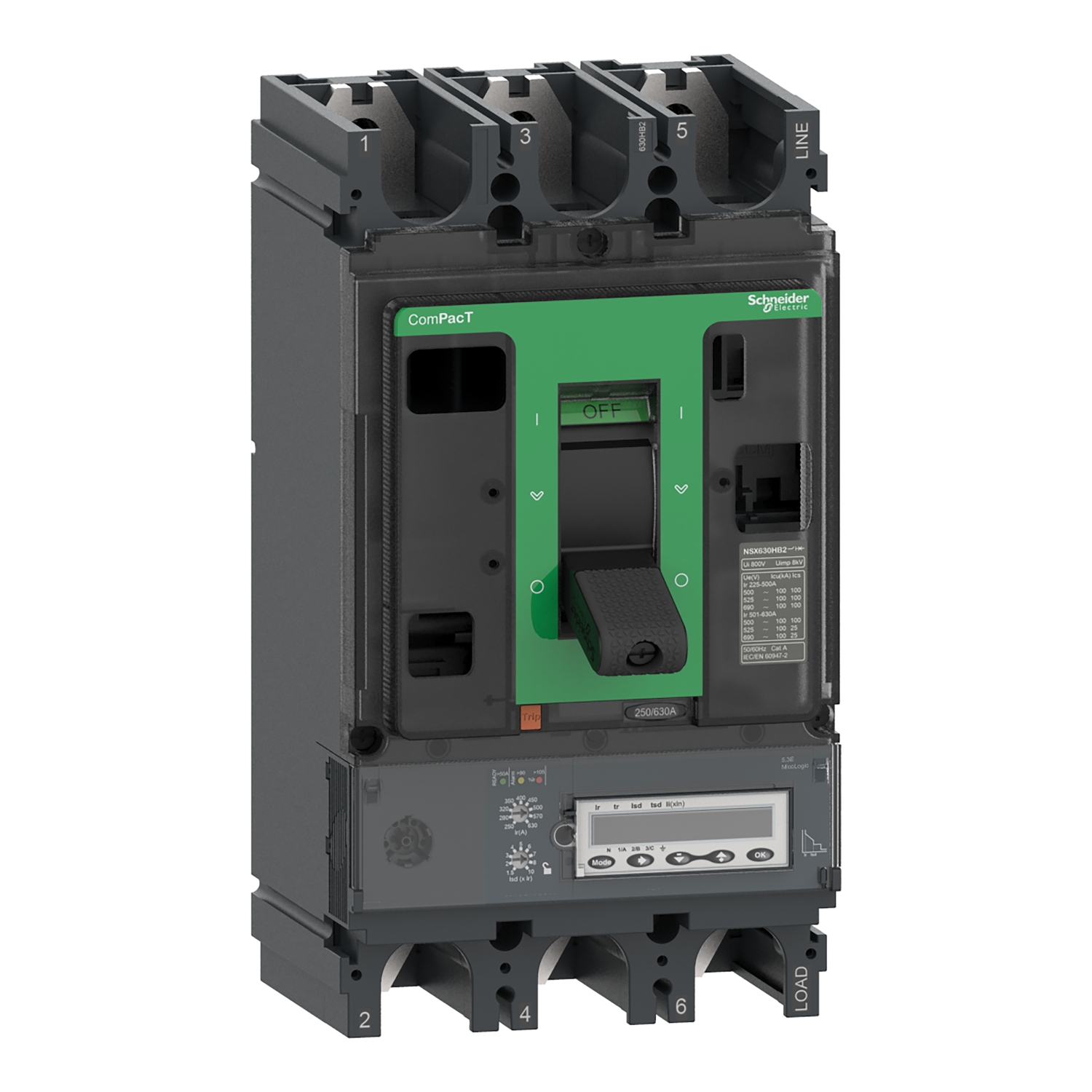 C40R35E400 – Circuit breaker ComPacT NSX400R, 200kA at 415VAC, MicroLogic 5.3 E trip unit 400A, 3 poles 3d | Schneider Ele…