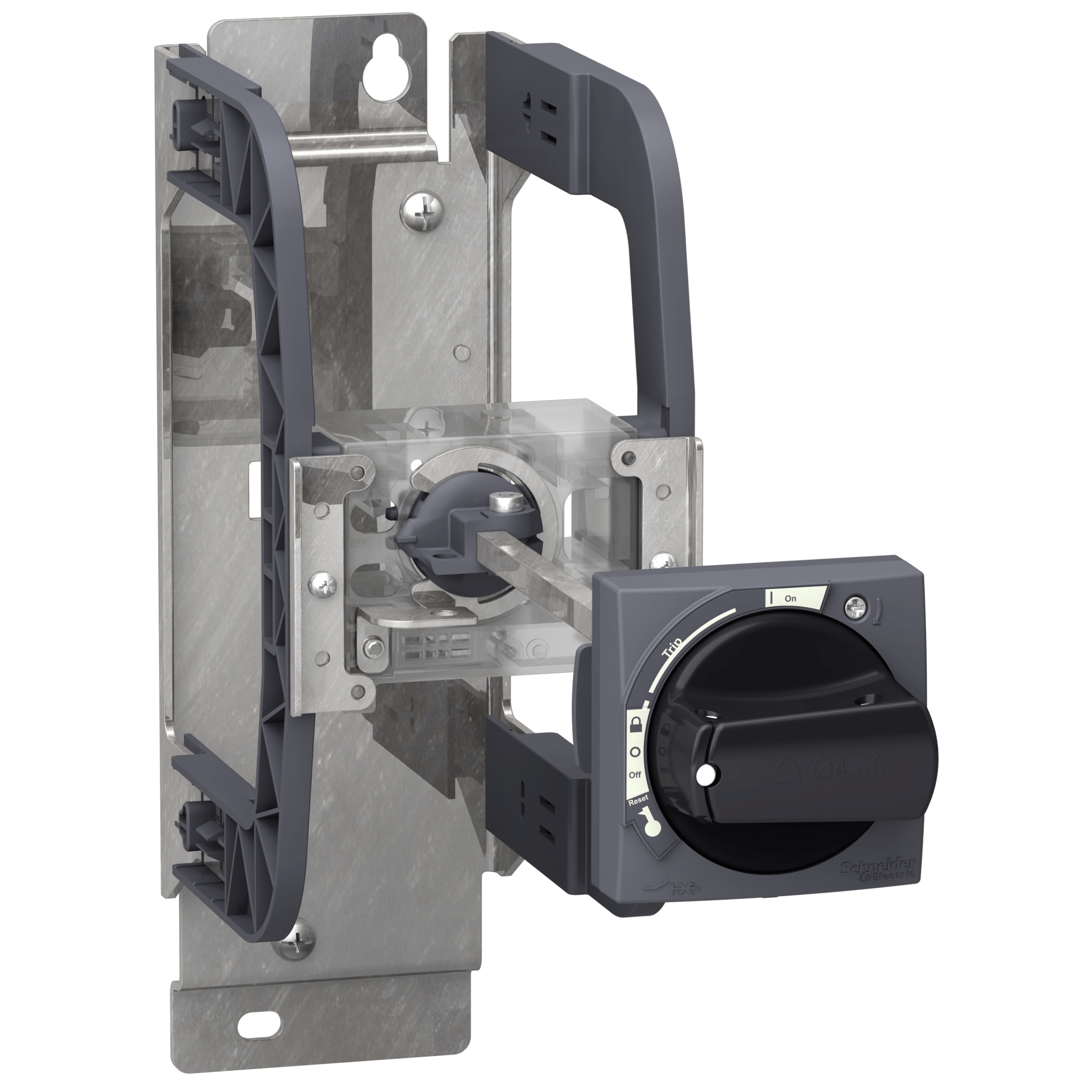 LU9APN21 - Mounting bracket kit with extended rotary handle, TeSys U, IP54, black handle, with trip indication, for LUB Schneider Electric