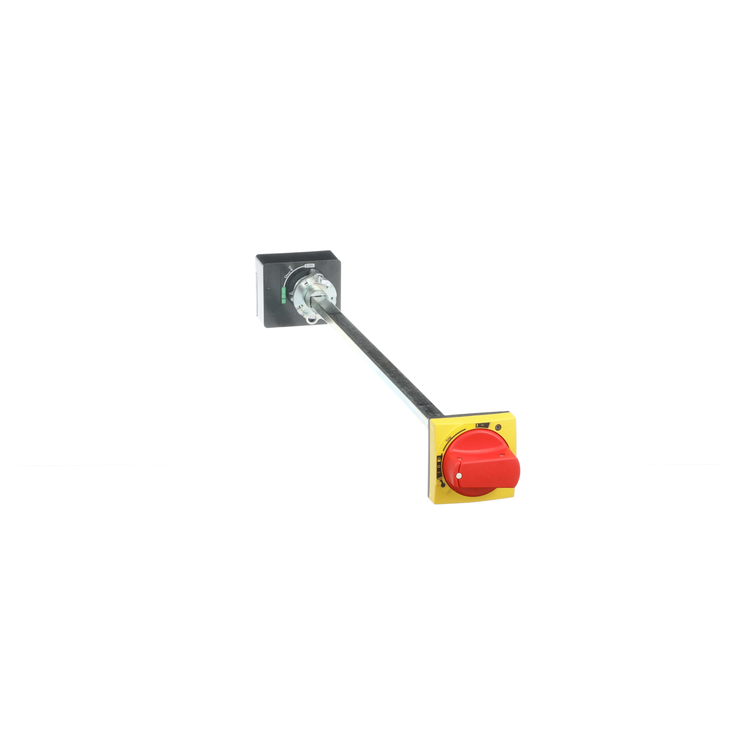 LV426933 – Extended rotary handle, ComPact NSXm, red handle on yellow front, shaft length 200 to 600 mm, IP54 | Schneider Electric