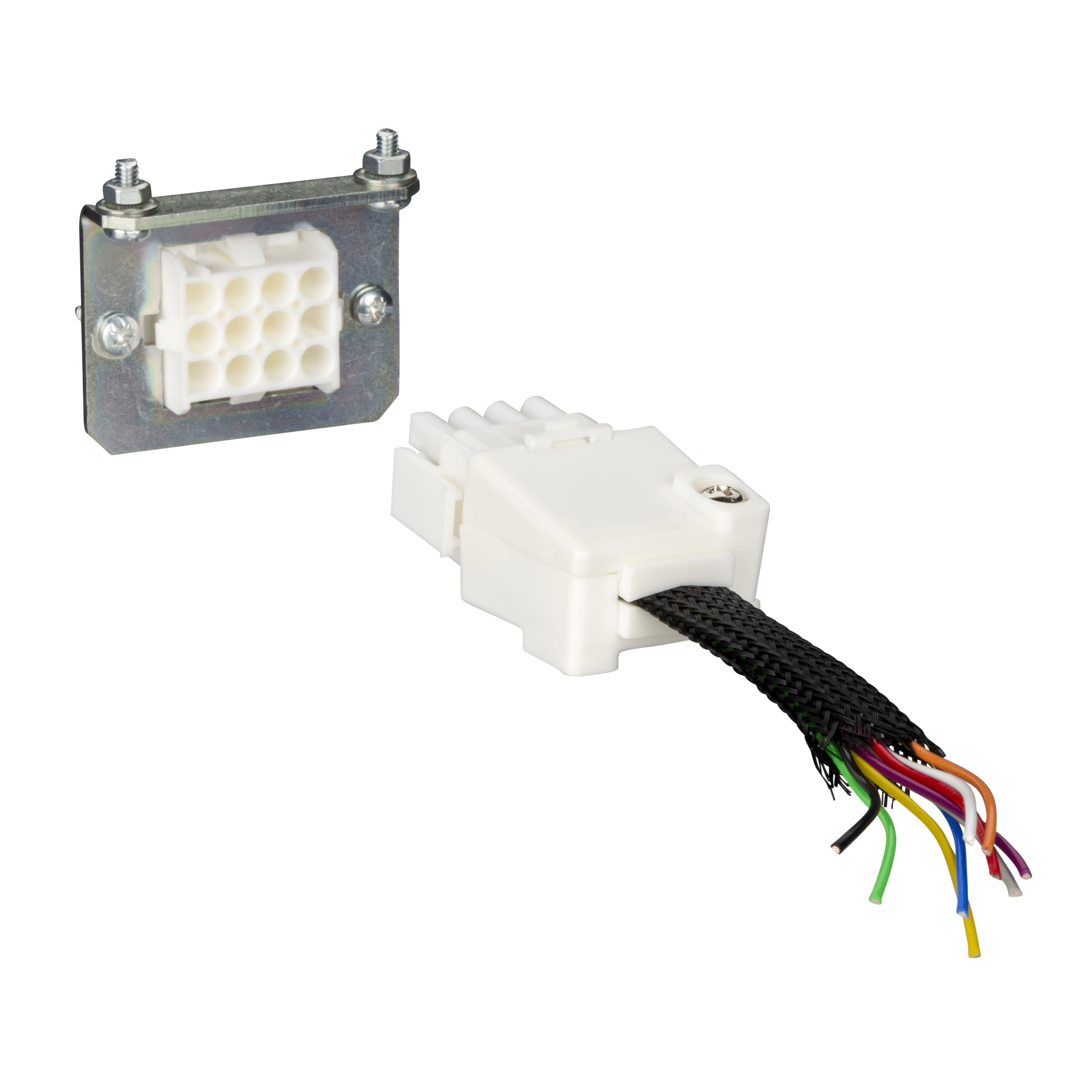 manual auxiliary connector, fixed and moving part, ComPact NSX 100 to NSX630, withdrawable circuit breakers, 1 to 9 wires Schneider Electric