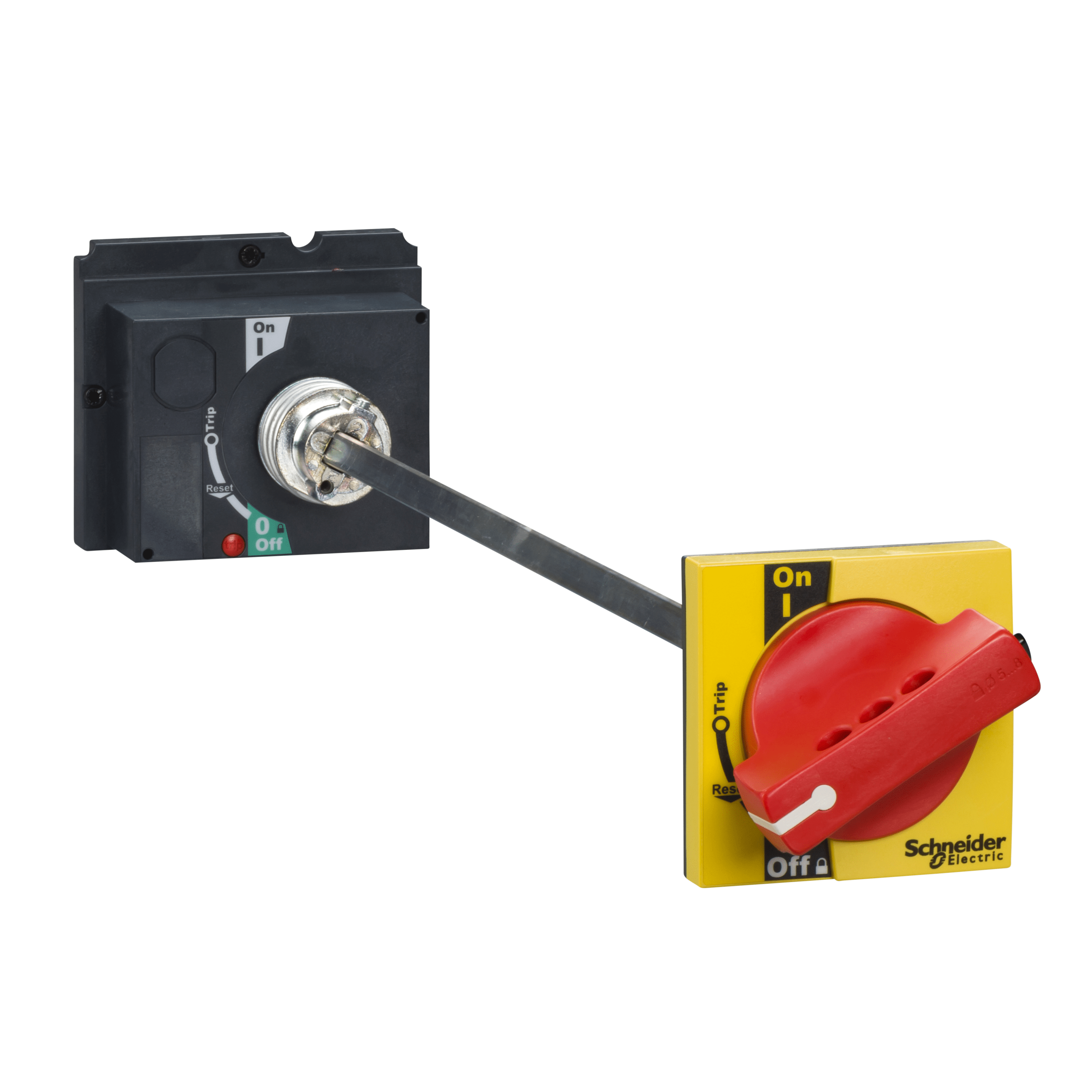 LV429340 - extended rotary handle, ComPact NSX 100/160/250, red handle on yellow front, shaft length 185 to 600 mm, IP55 Schneider Electric