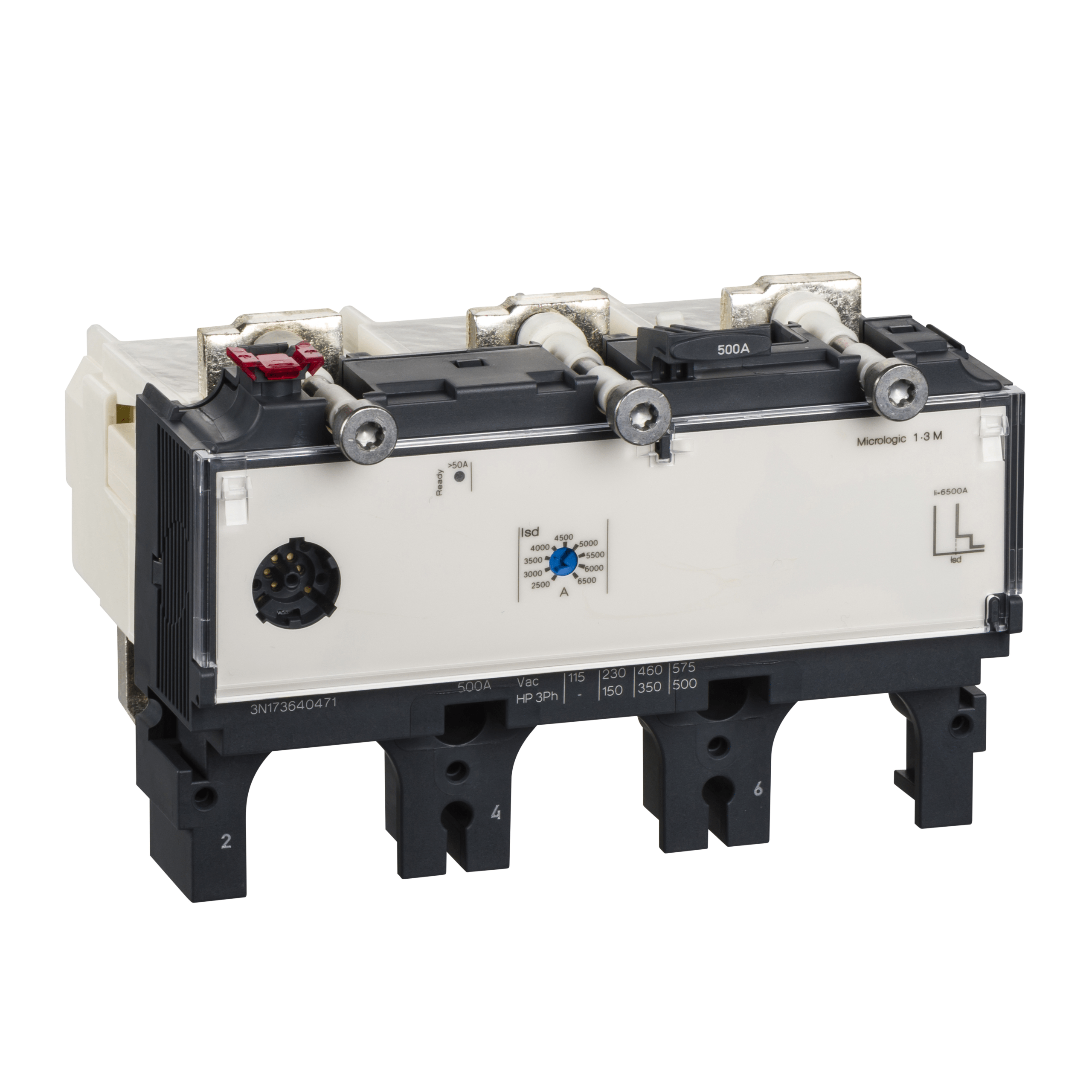 LV432068 – Trip unit MicroLogic 1.3 M for ComPact NSX 630 circuit breakers, electronic, rating 500 A, 3 poles 3d | Schneider Electric