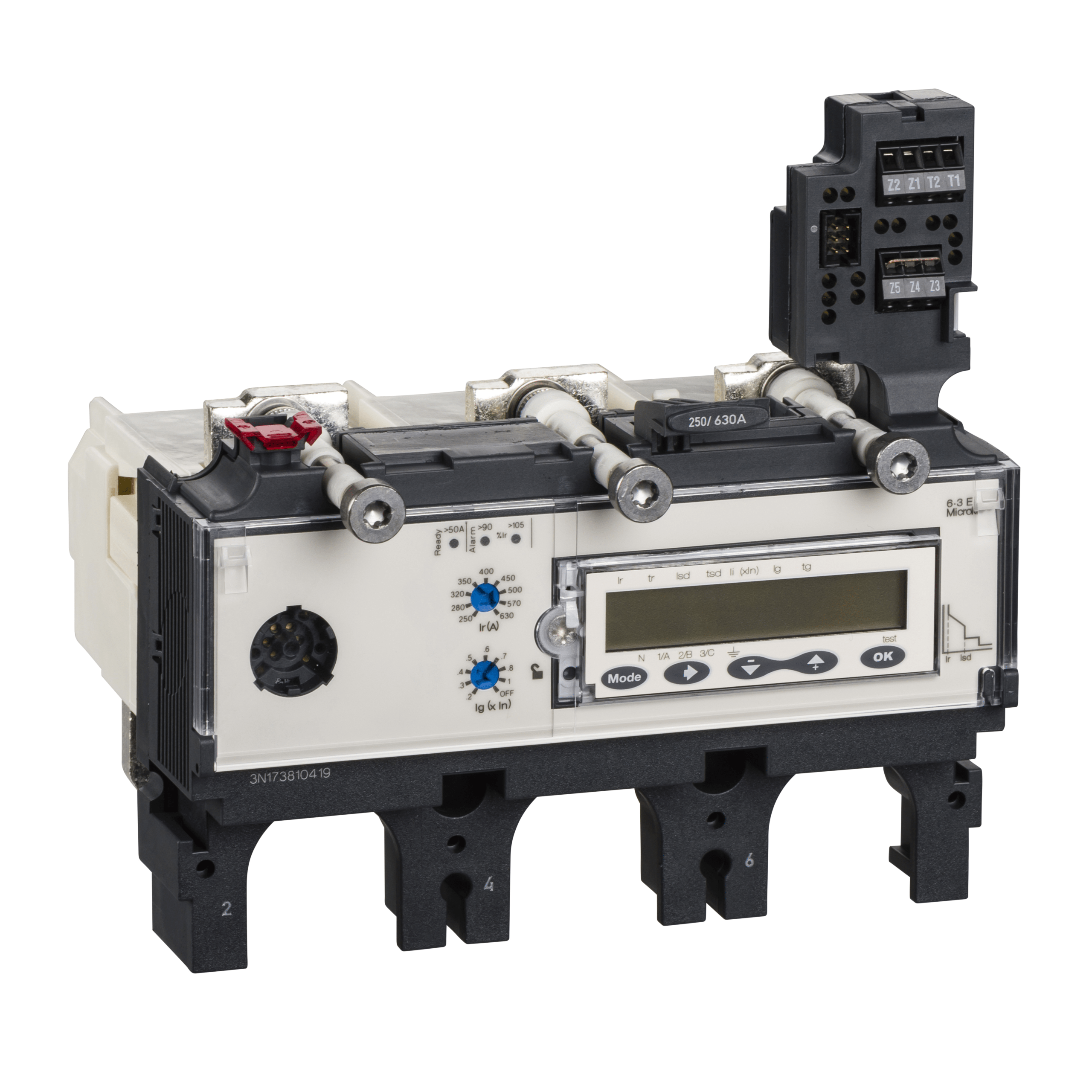 LV432108 – Trip unit MicroLogic 6.3 E for ComPact NSX 630 circuit breakers, electronic, rating 630A, 3 poles 3d | Schneider Electric