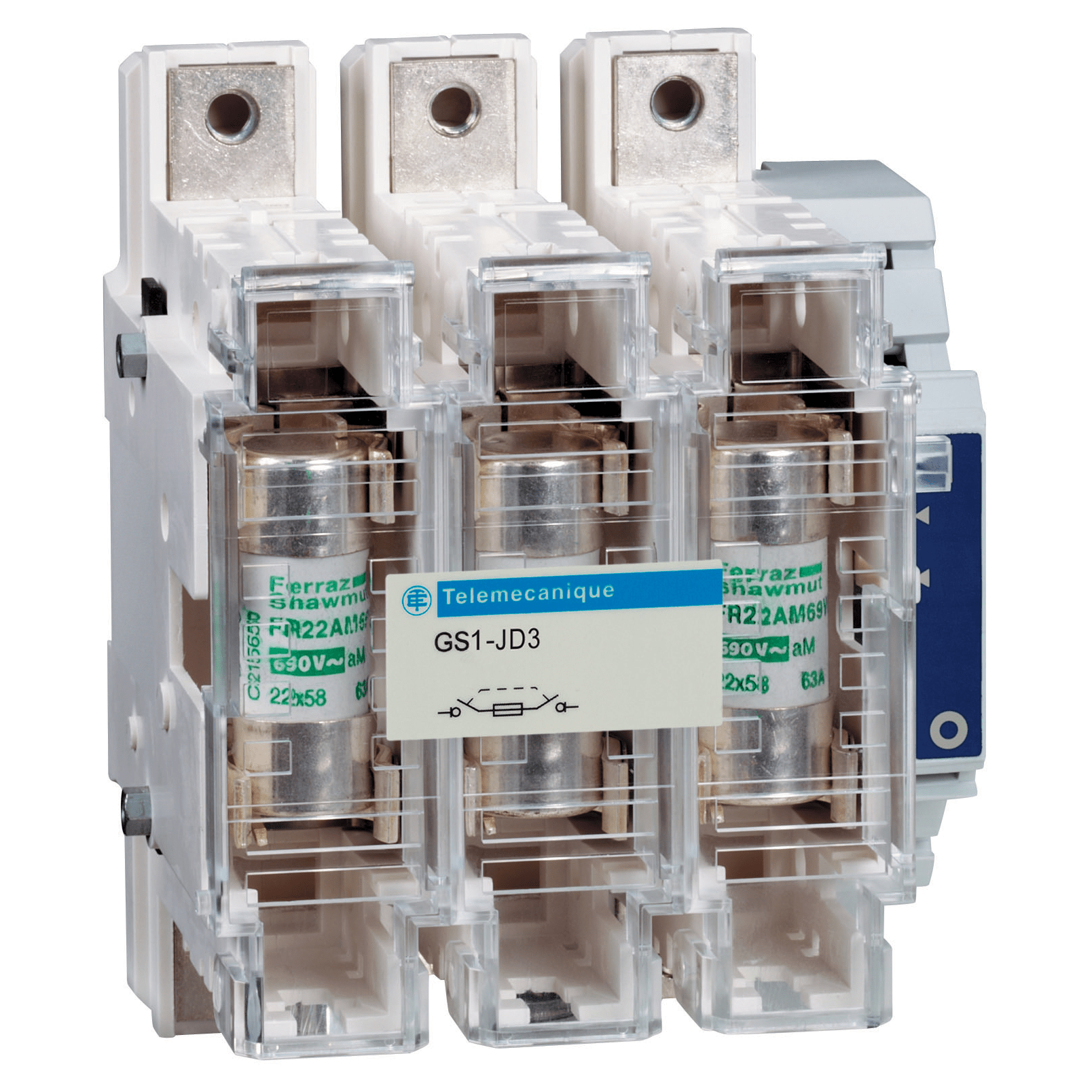 GS1JD3 - TeSys GS - switch-disconnector fuse - 3 P - 100 A - NFC 22 x 58 mm Schneider Electric