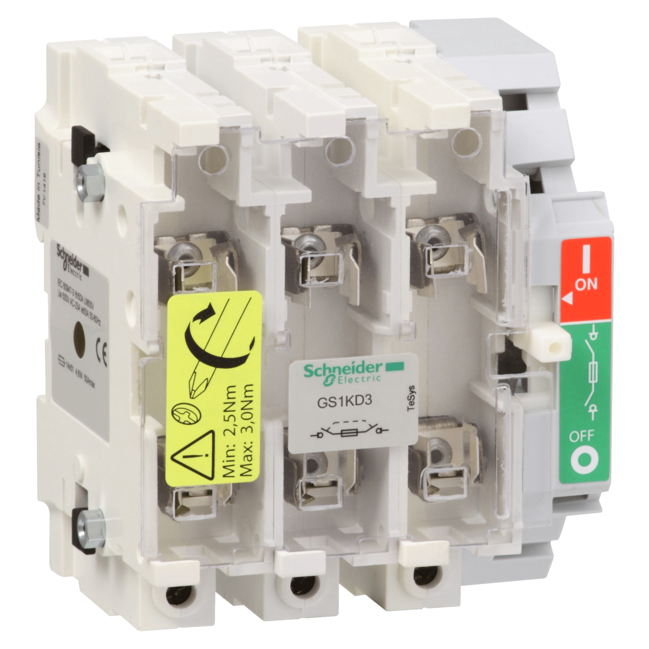GS1KD3 - TeSys GS - switch-disconnector fuse - 3 P - 125 A - NFC 22 x 58 mm Schneider Electric