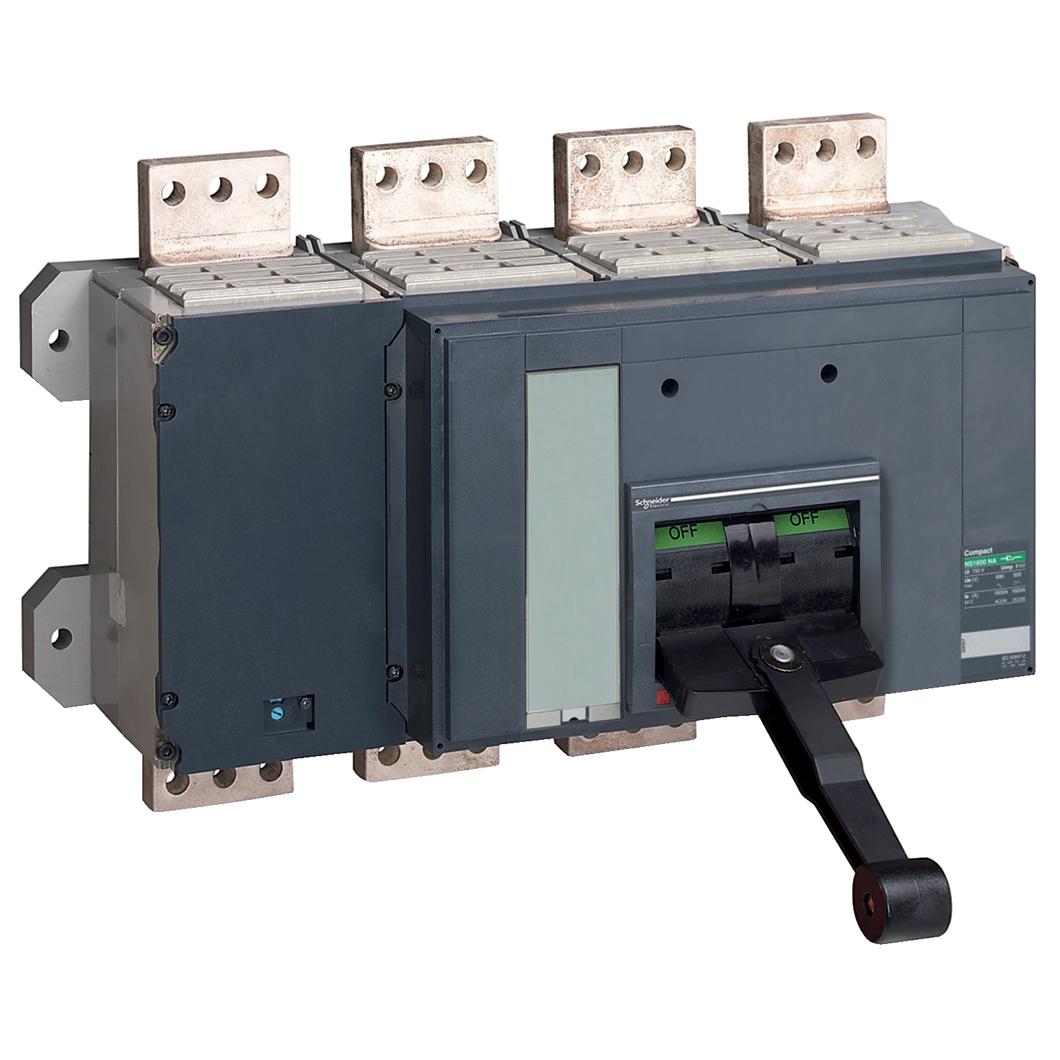 Circuit breaker basic frame, ComPact NS 2500N, 50 kA at 415 VAC, 2500 A, fixed, manually operated, without trip unit, 4 P