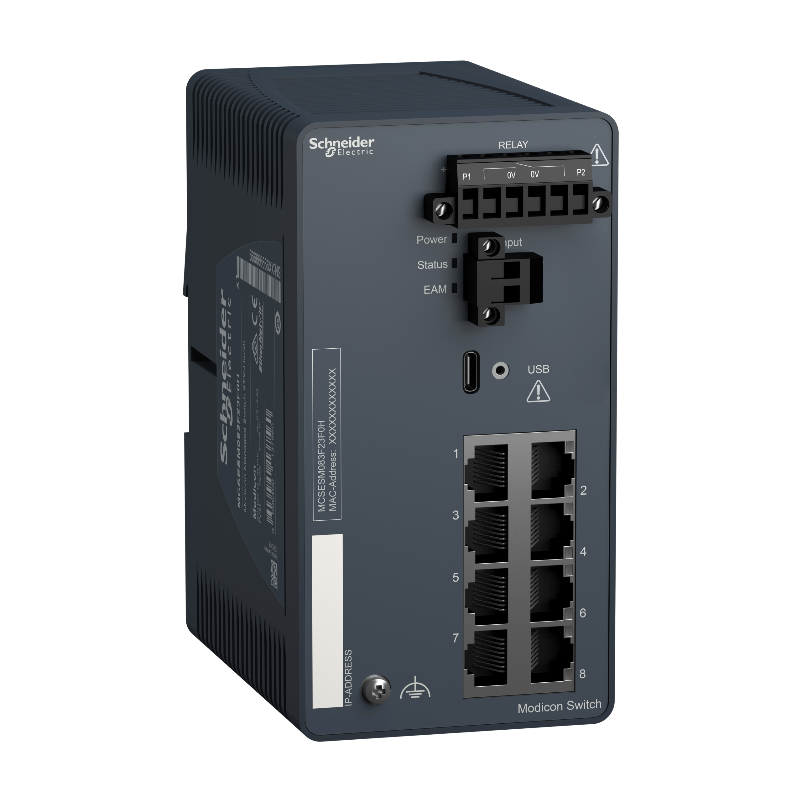 MCSESM083F23F0H - Modicon Managed Switch - 8 ports for copper - Harsh Schneider Electric