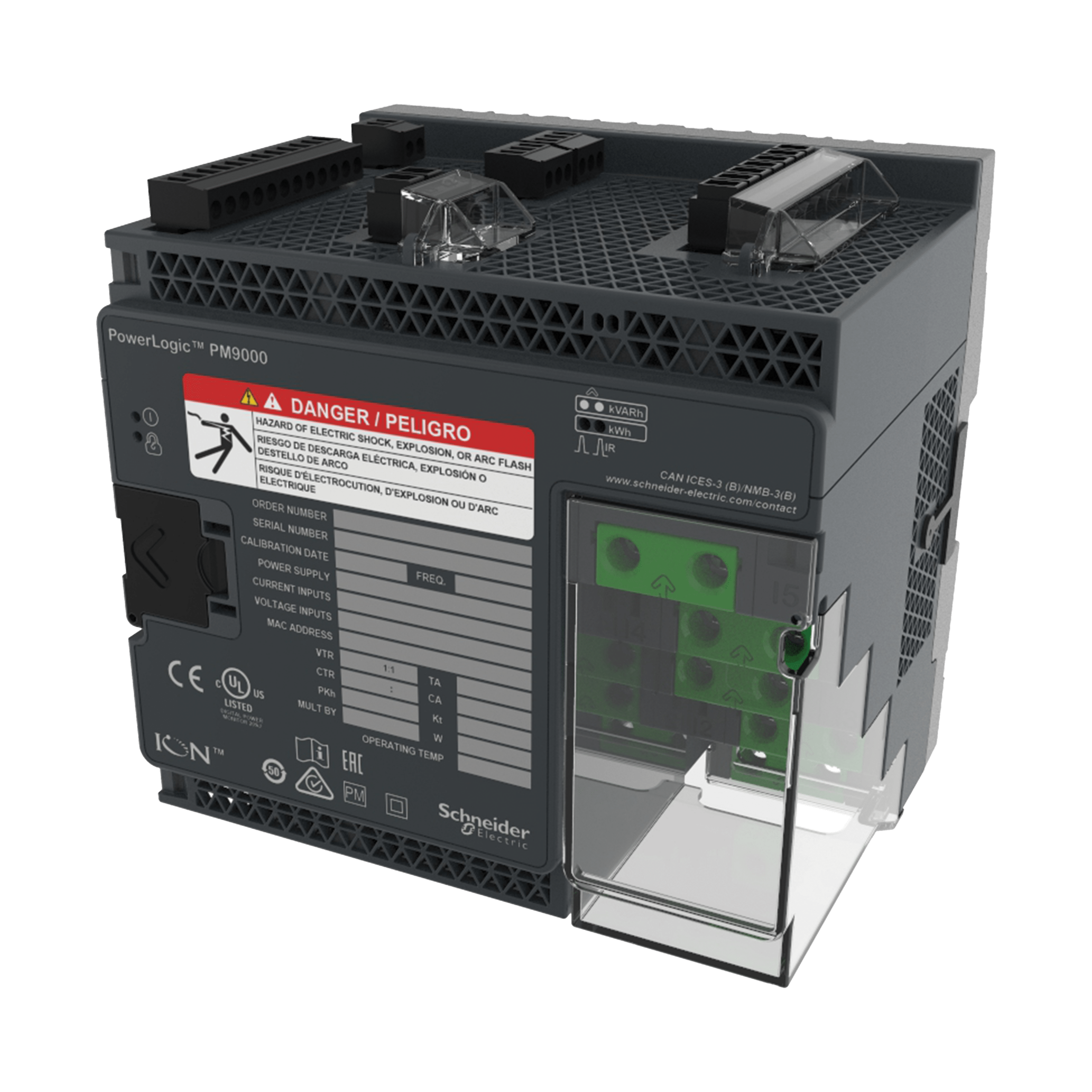METSE9HWK - PowerLogic ION9 hardware kit – plugs, terminal guard, grounding screw, DIN clips Schneider Electric
