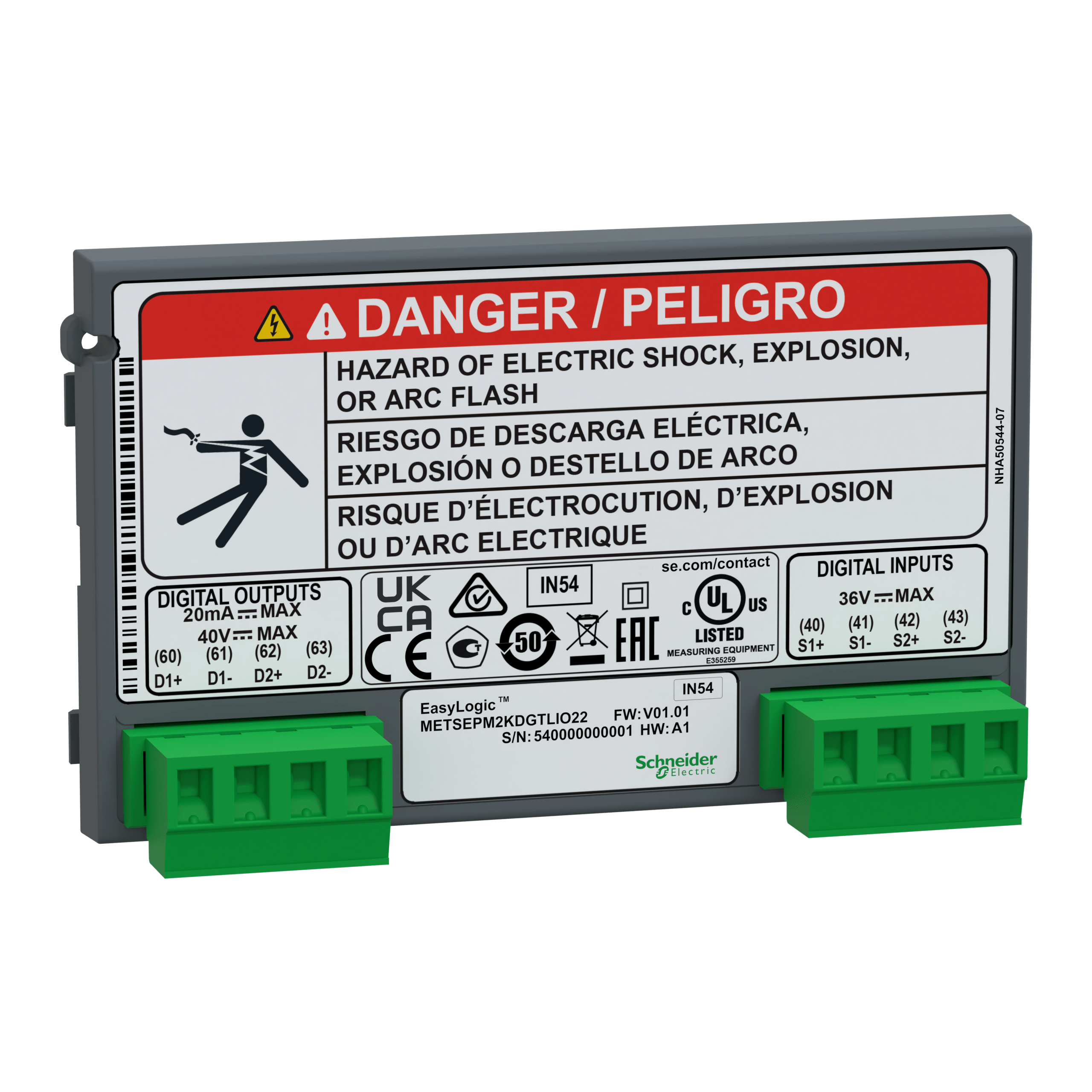 METSEPM2KDGTLIO22 - EasyLogic PM2X30 - I/O Module - Digital - 2 Inputs + 2 outputs Schneider Electric