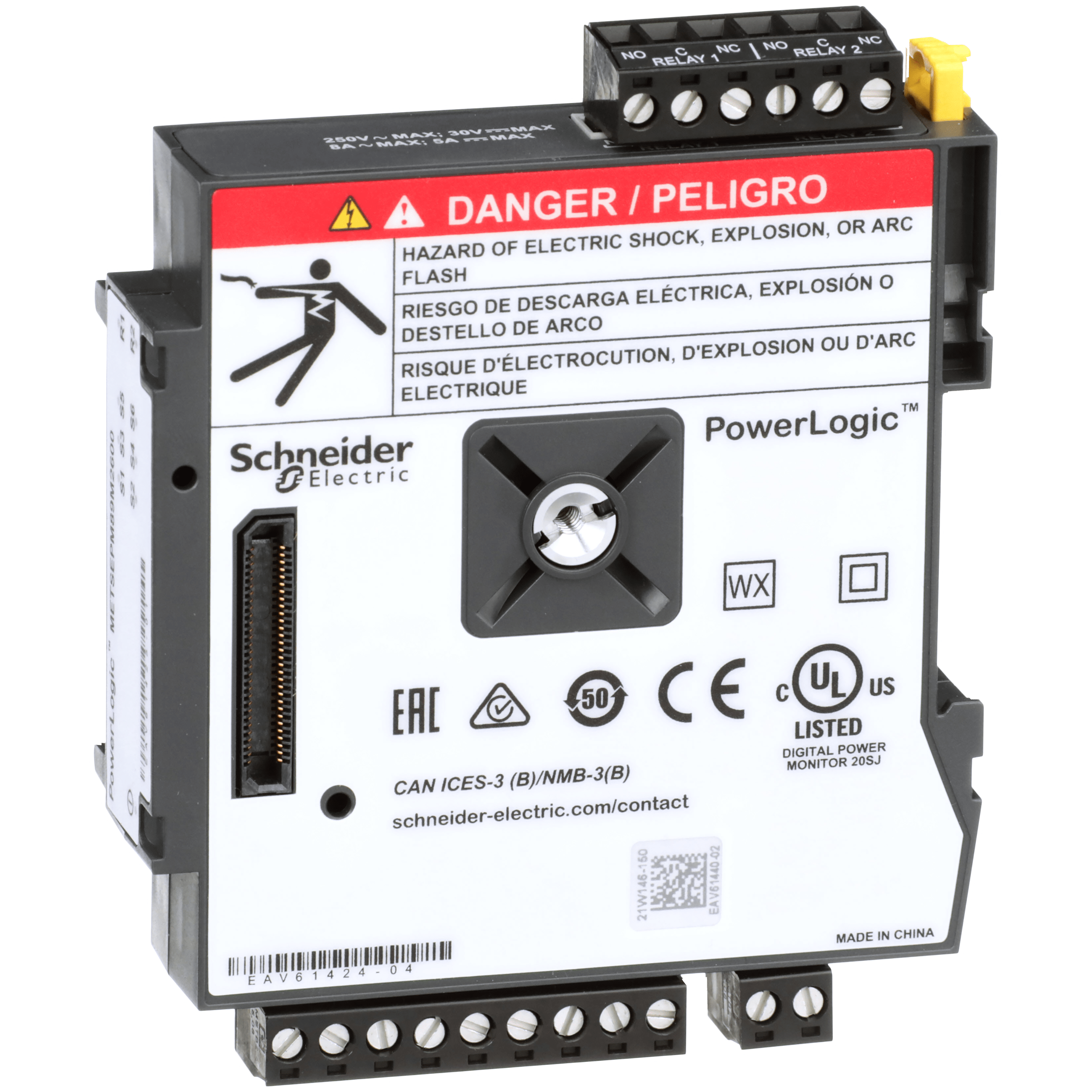 METSEPM89M2600 - PowerLogic PM8000 - I/O Module - Digital - 6 Inputs + 2 relays outputs Schneider Electric