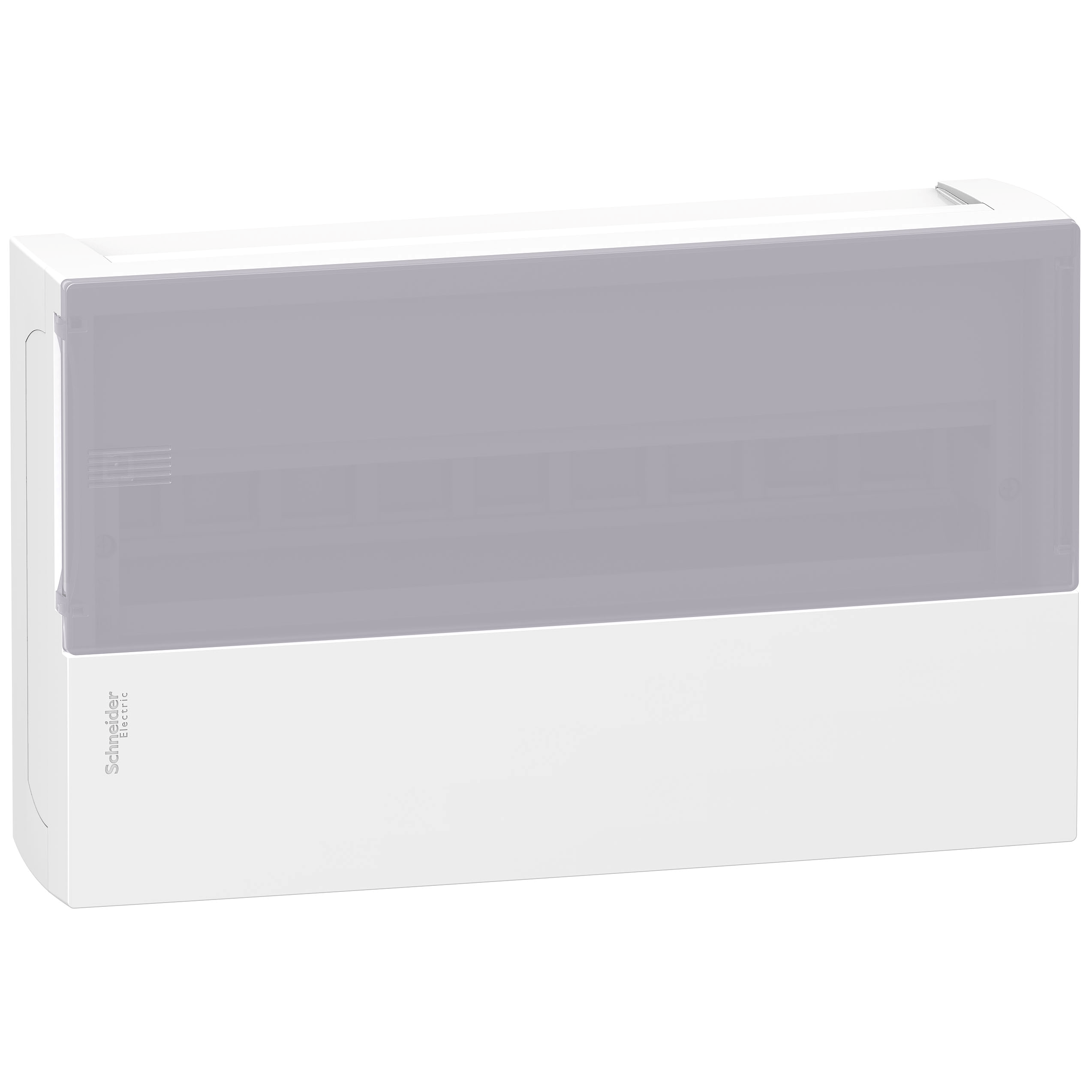 MIP12118T - Enclosure, Resi9 MP, surface mounting, 1 row of 18 modules, IP40, translucid door, 1 earth + 1 neutral terminal blocks Schneider Electric