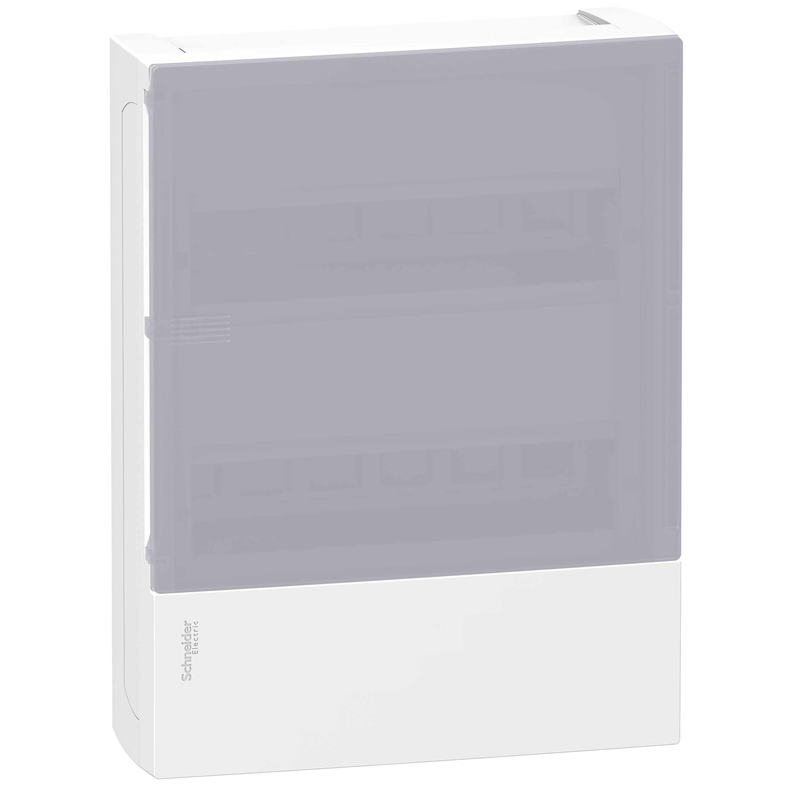 Enclosure, Resi9 MP, surface mounting, 2 rows of 12 modules, IP40, translucid door, 1 earth + 1 neutral terminal blocks Schneider Electric