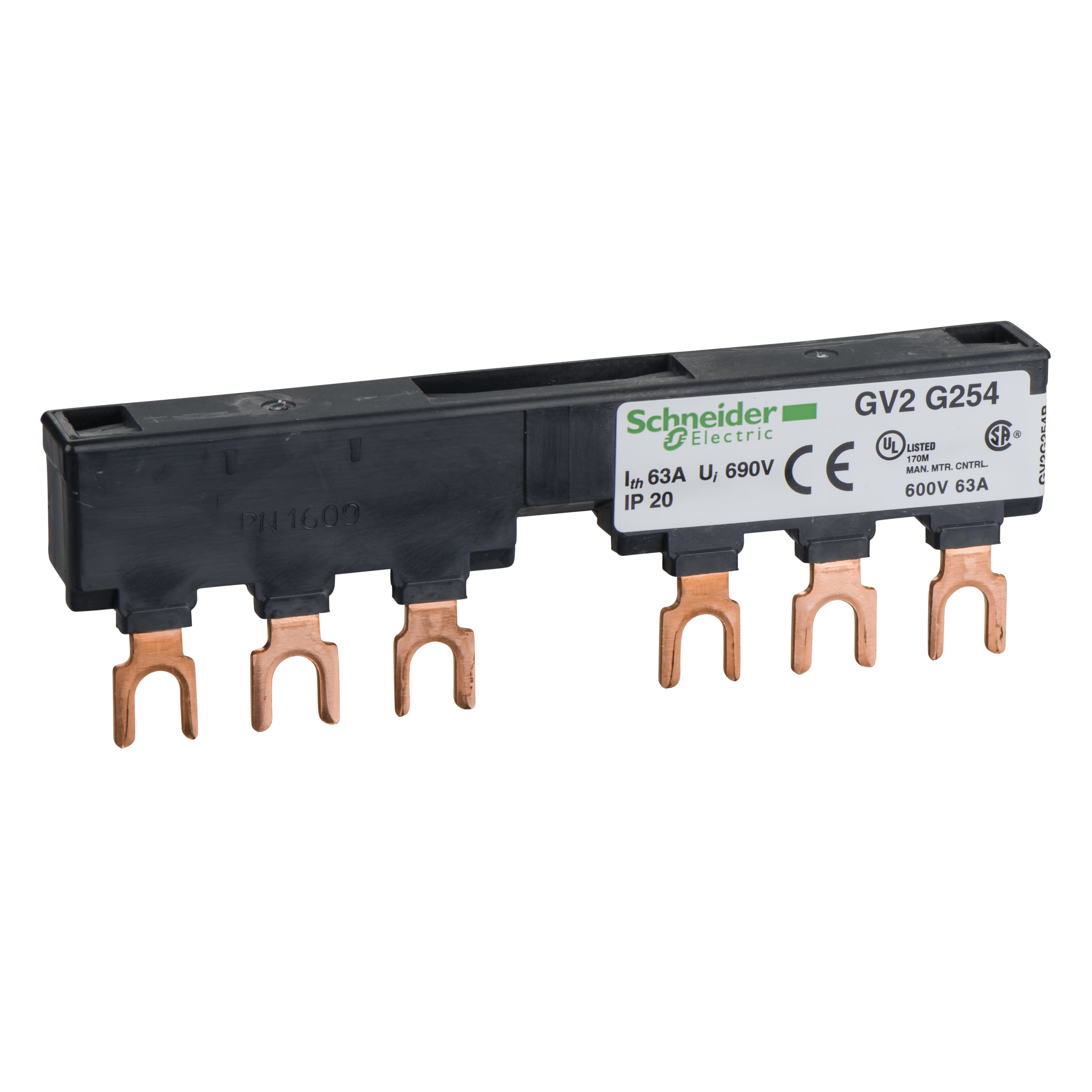 GV2G254 - Linergy FT - Comb busbar - 63 A - 2 tap-offs - 54 mm pitch Schneider Electric